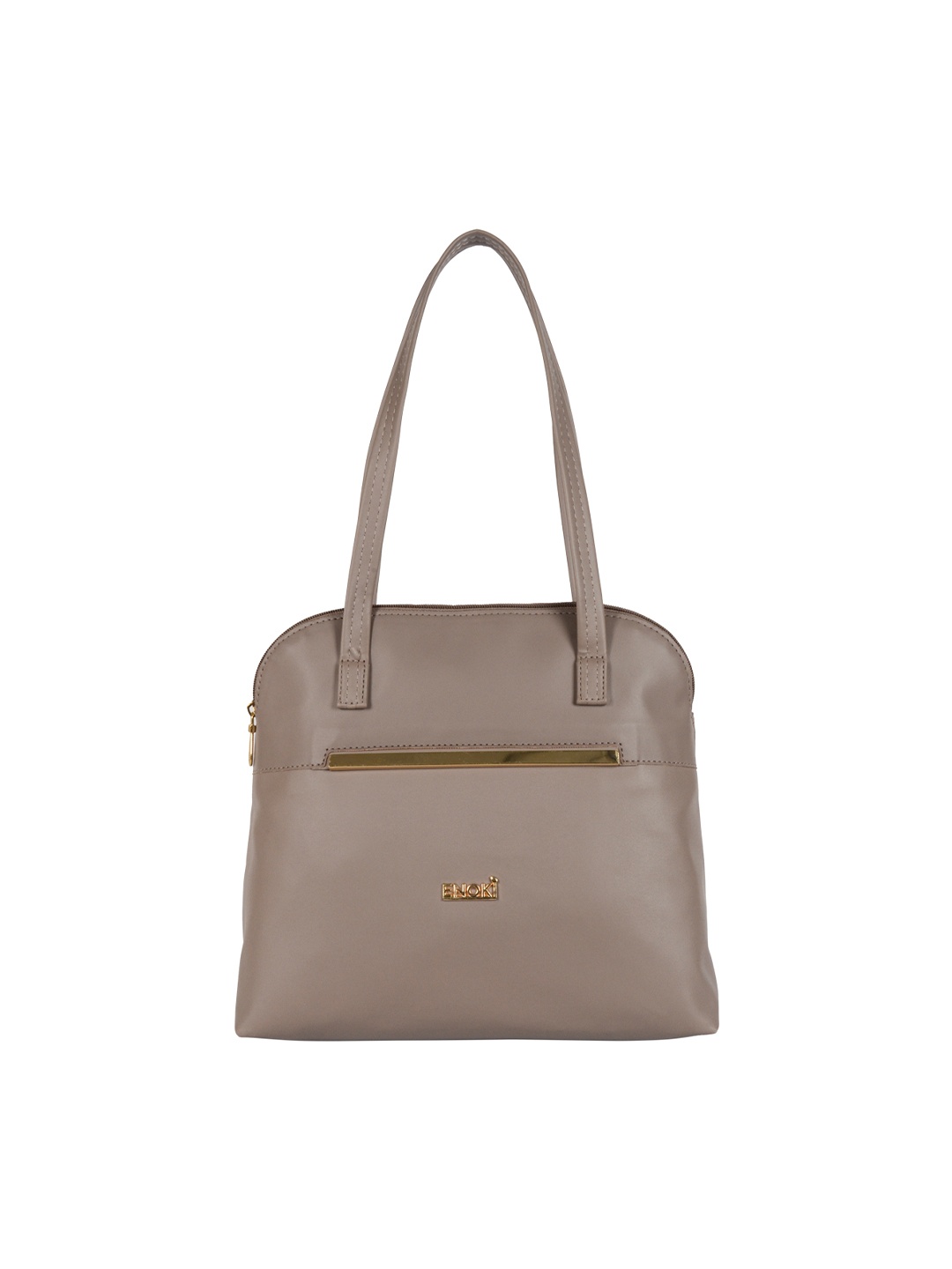 

ENOKI Beige Structured Shoulder Bag