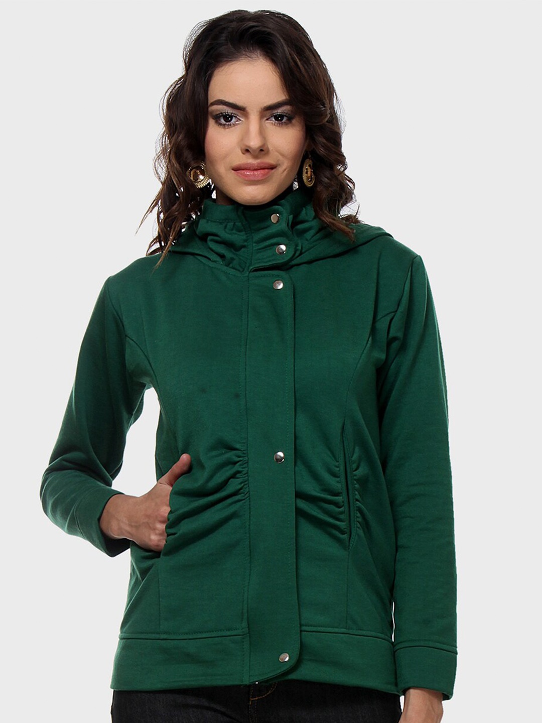 

TEEMOODS Women Hooded Fleece Sweatshirt, Green