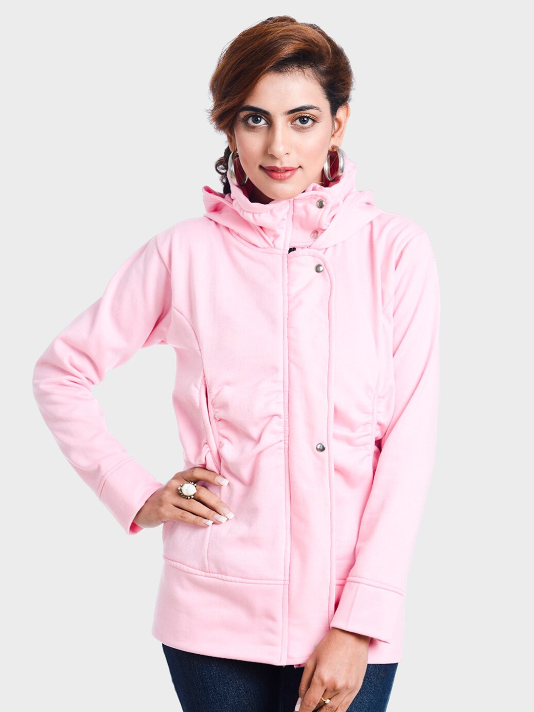 

TEEMOODS Women Hooded Fleece Sweatshirt, Pink