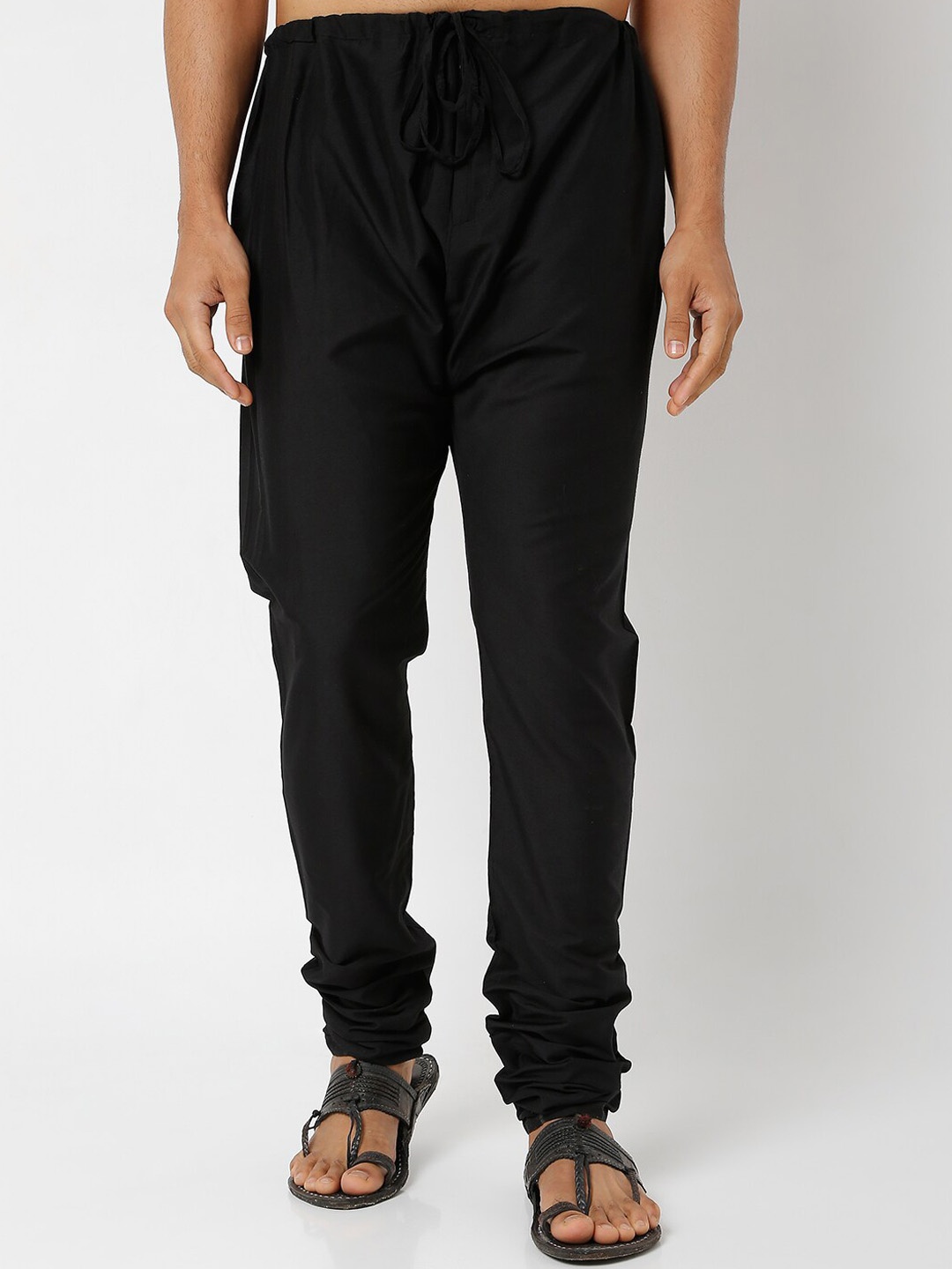 

Ethnicity Men Black Solid Churidar