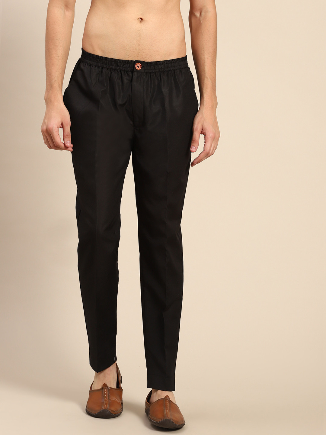 

KISAH Men Black Solid Ethnic Trousers