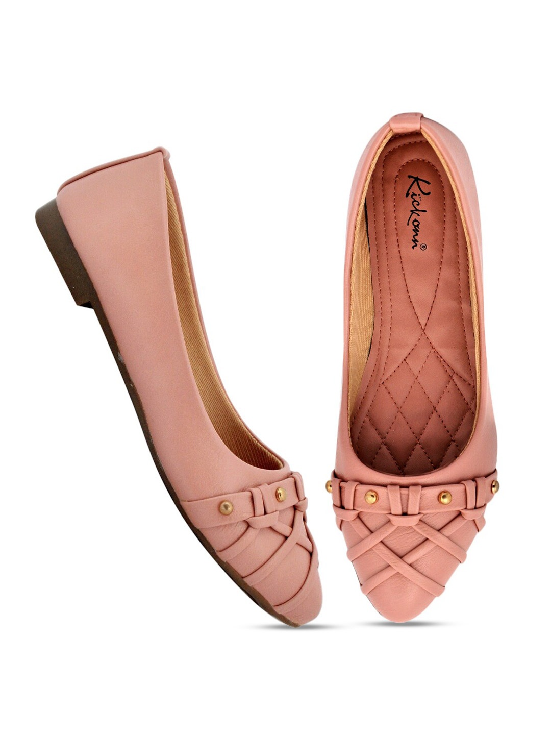 

KICKONN Women Peach-Coloured Ballerinas Flats