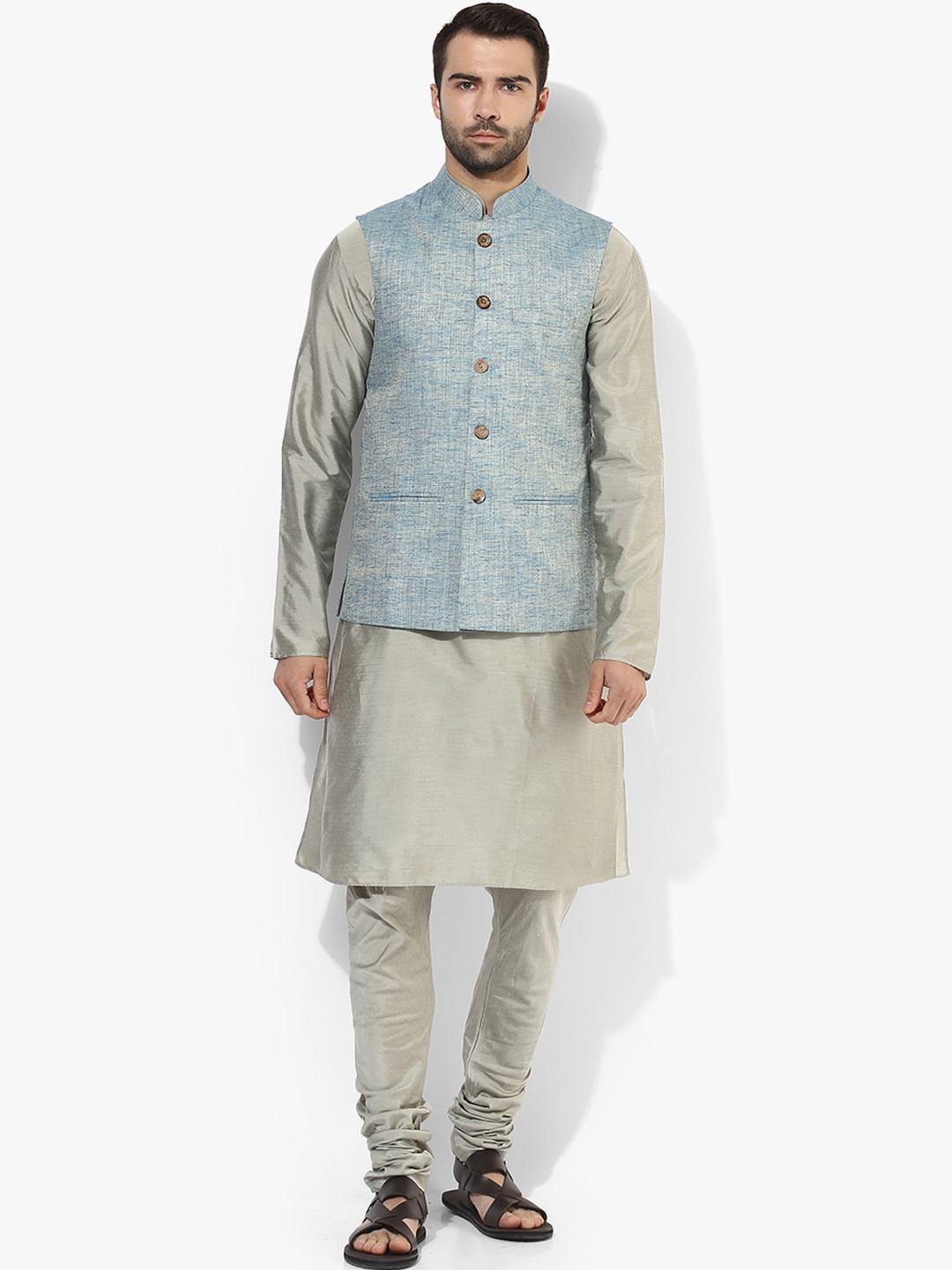 

KISAH Men Blue Printed Kurta with Churidar