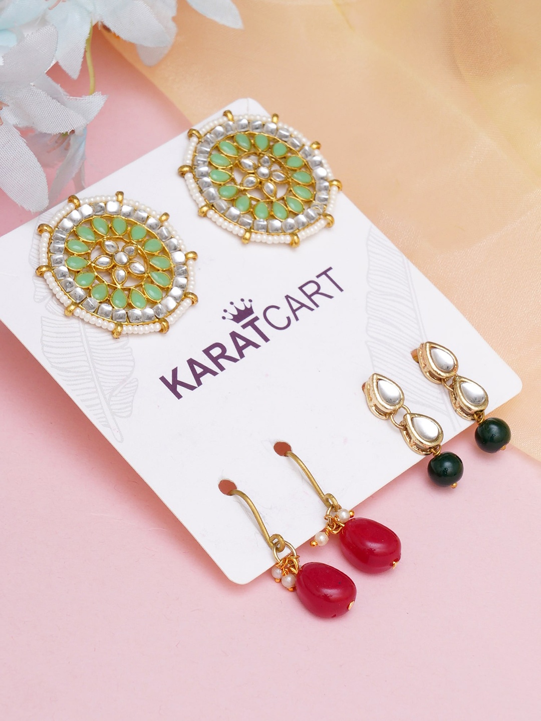 

KARATCART Multicoloured Classic Studs Earrings, Multi