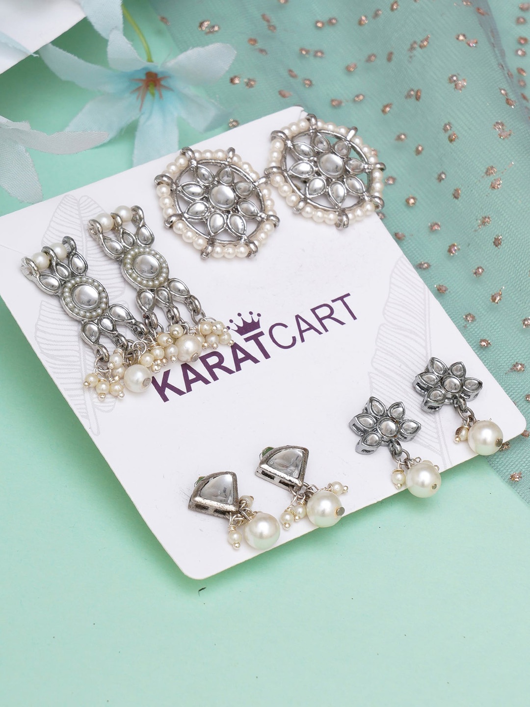 

KARATCART Silver-Toned Gold Plated Classic Drop Earrings