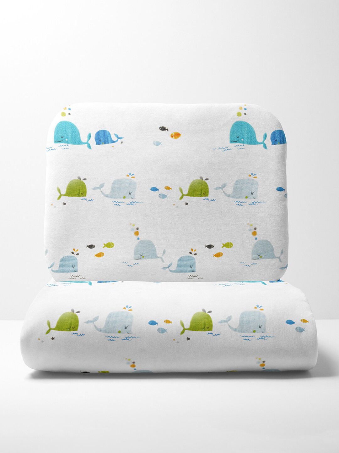 

Moms Home White & Blue Cartoon Characters AC Room 500 GSM Single Bed Quilt