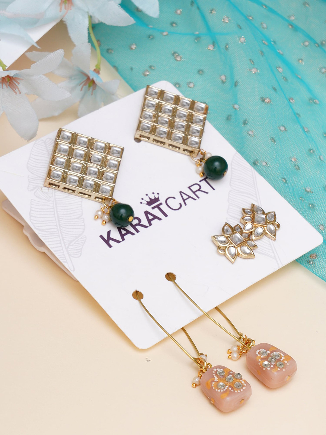 

KARATCART Gold-Toned Classic Drop Earrings