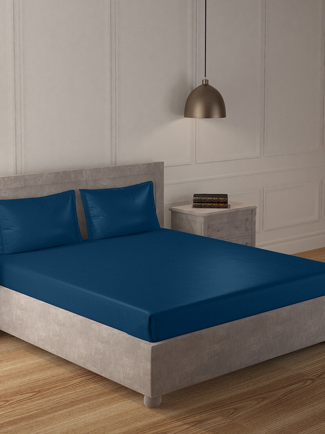 

Duroflex 300 TC King Cotton Bedsheet with 2 Pillow Covers, Blue