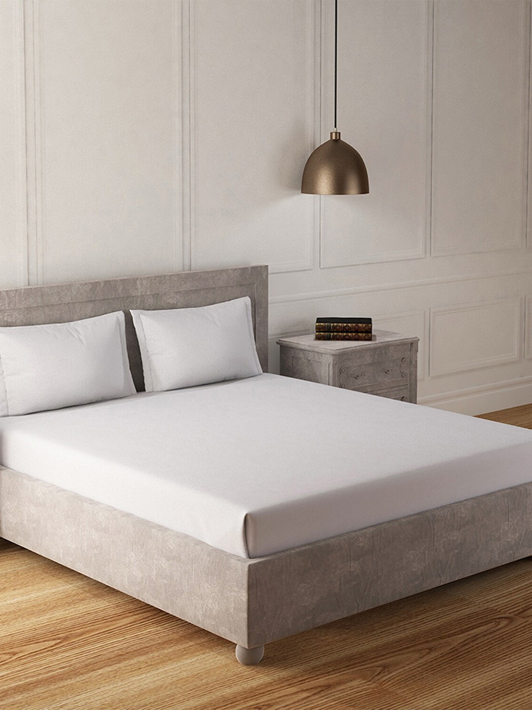 

Duroflex 200 TC King Cotton Bedsheet with 2 Pillow Covers, White