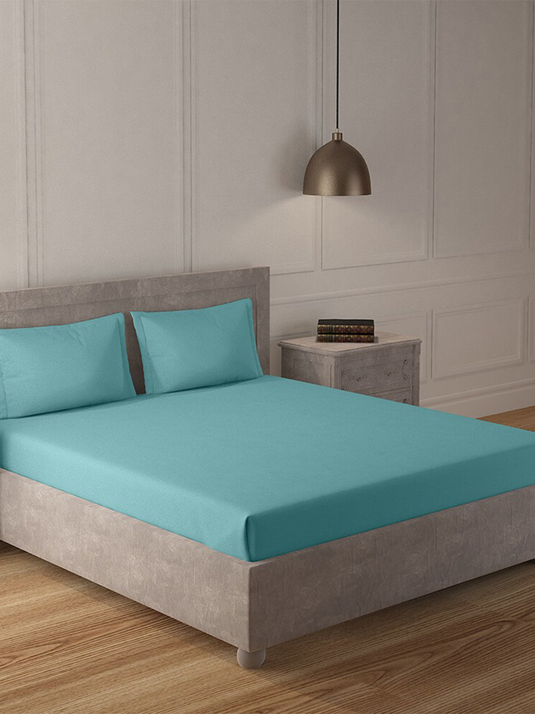 

Duroflex 200 TC King Cotton Bedsheet with 2 Pillow Covers, Blue