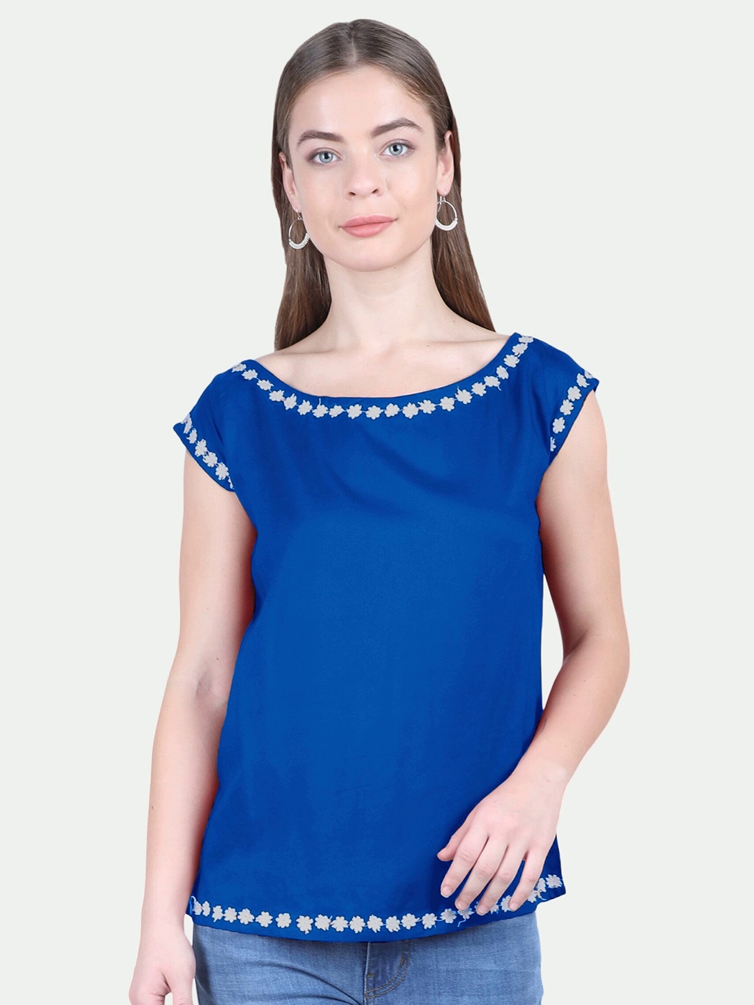 

PATRORNA Women Extended Sleeves Top, Blue