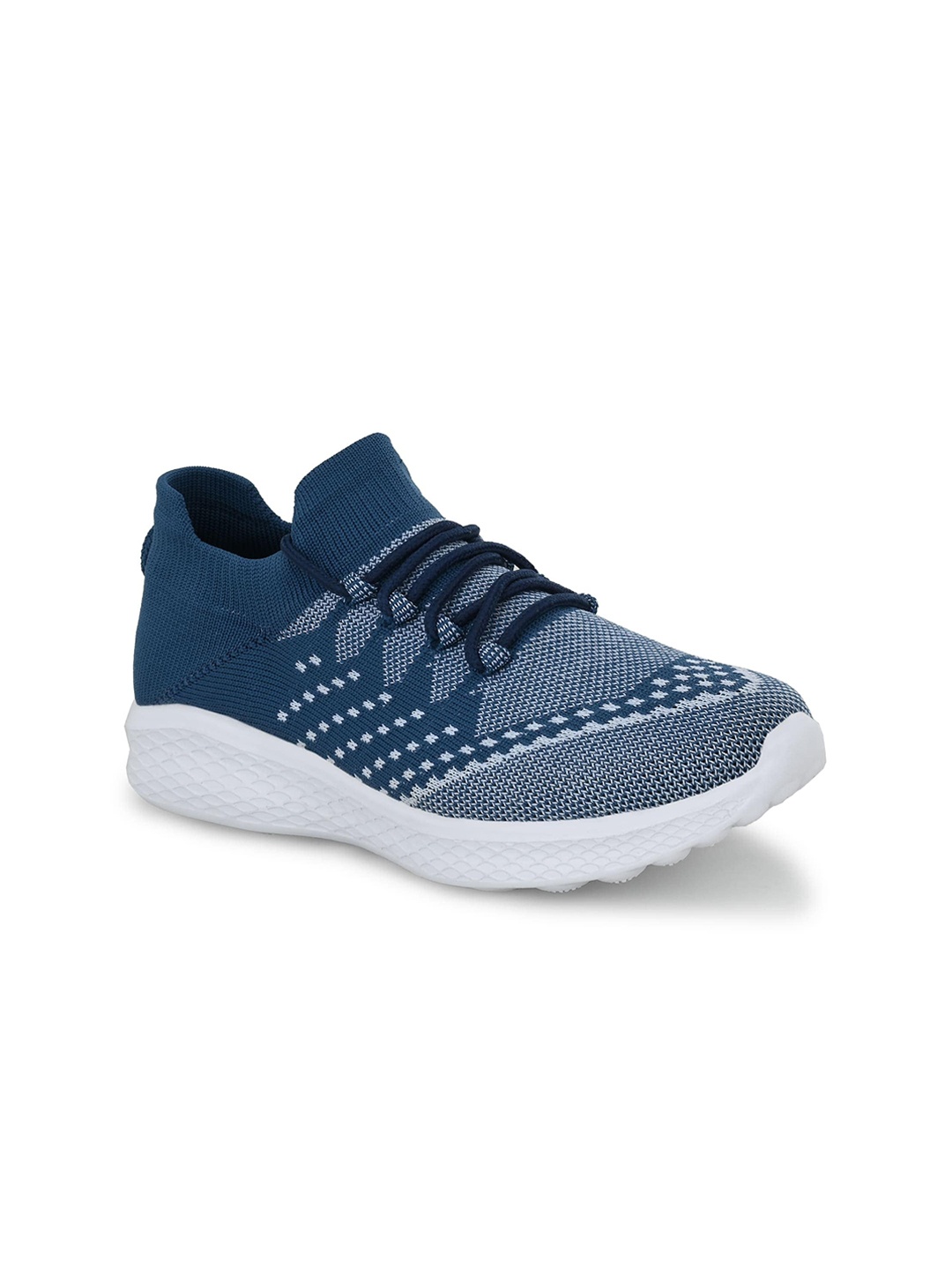 

Mast & Harbour Women Woven Design Massage Footbed Mesh Lace Up Sneakers, Blue