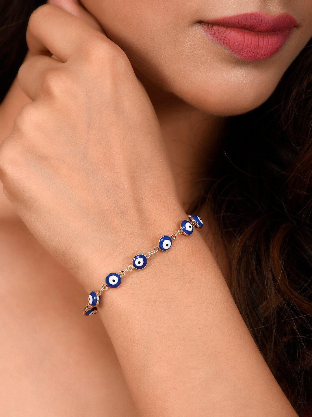 

AQUASTREET Women Gold-Toned & Blue Gold-Plated Wraparond Bracelet