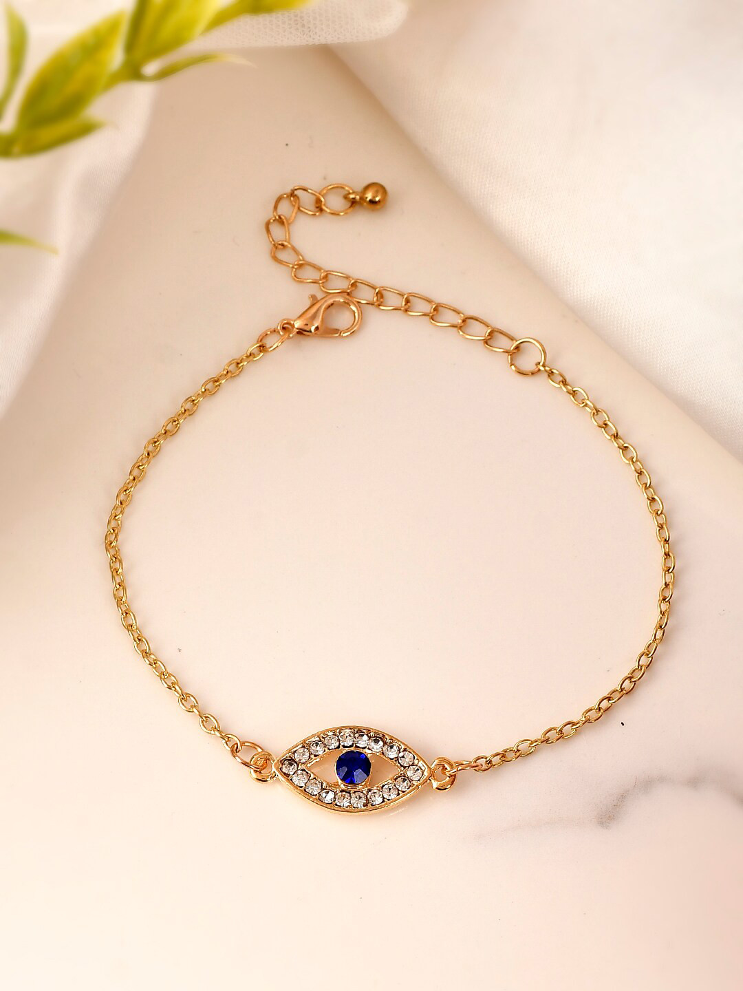 

AQUASTREET Women Gold-Toned & Blue Gold-Plated Charm Bracelet