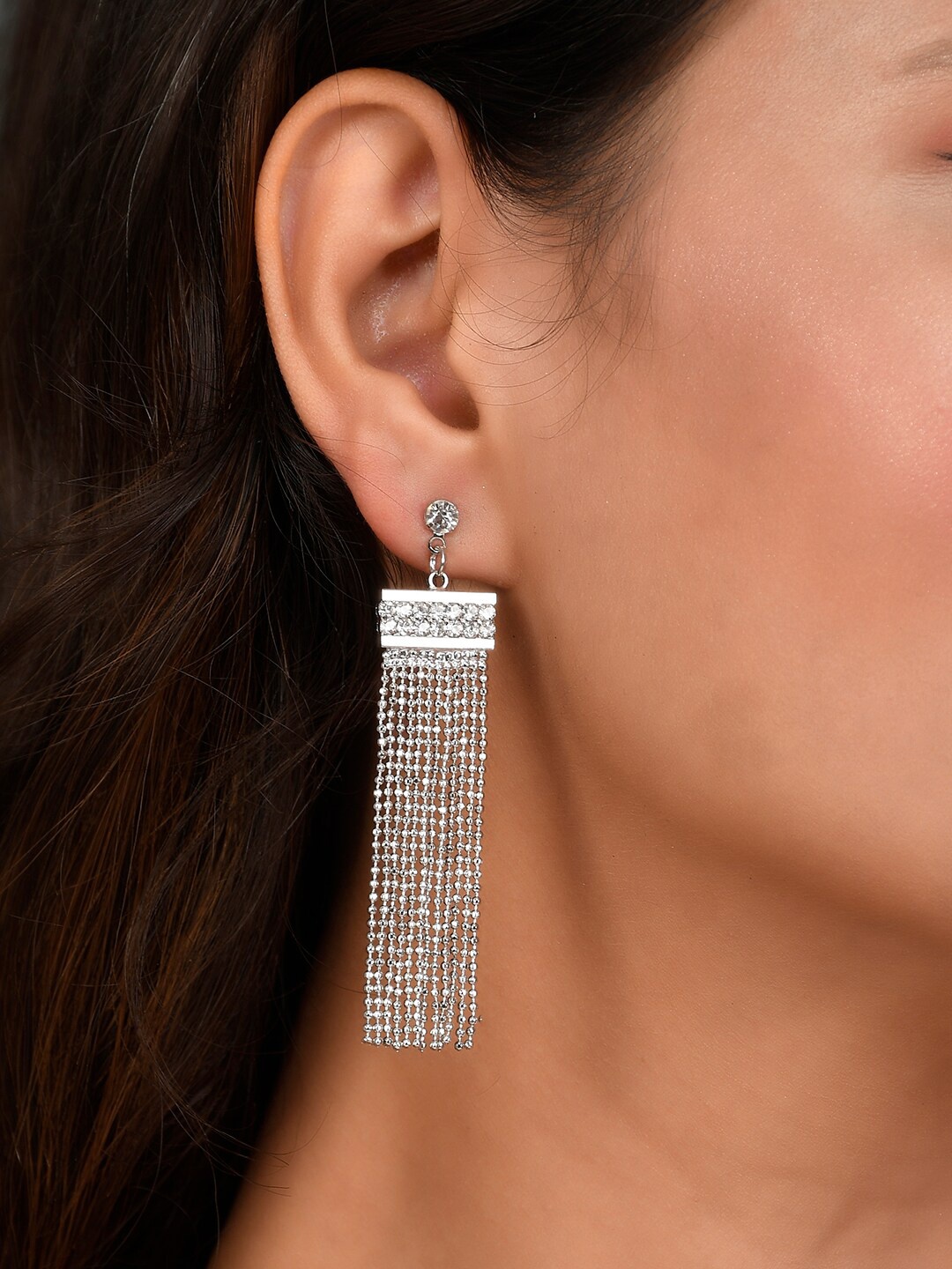 

AQUASTREET Women Silver-Toned Contemporary Drop Earrings