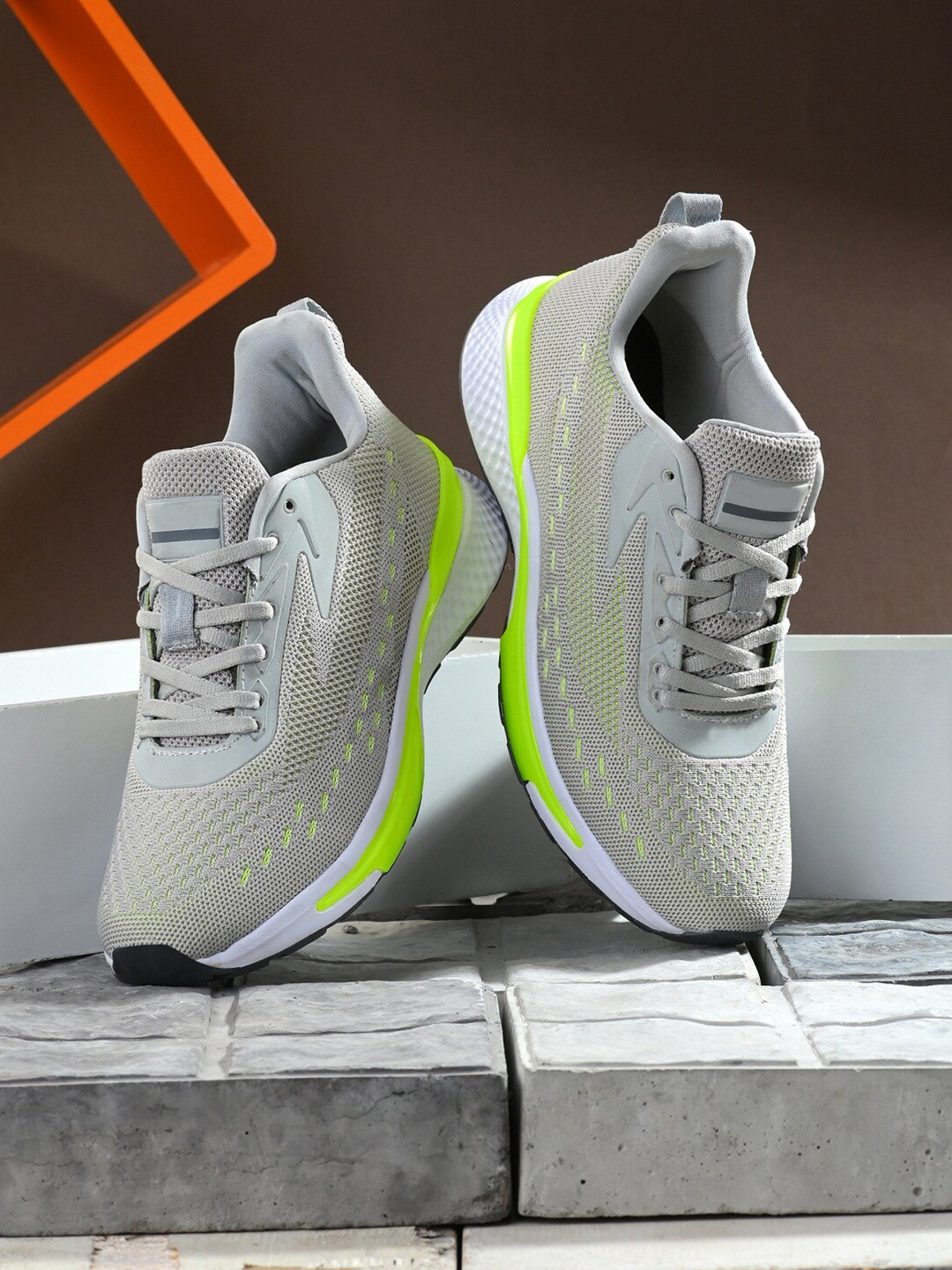 

Roadster Men Grey Mesh Walking Non-Marking Shoes