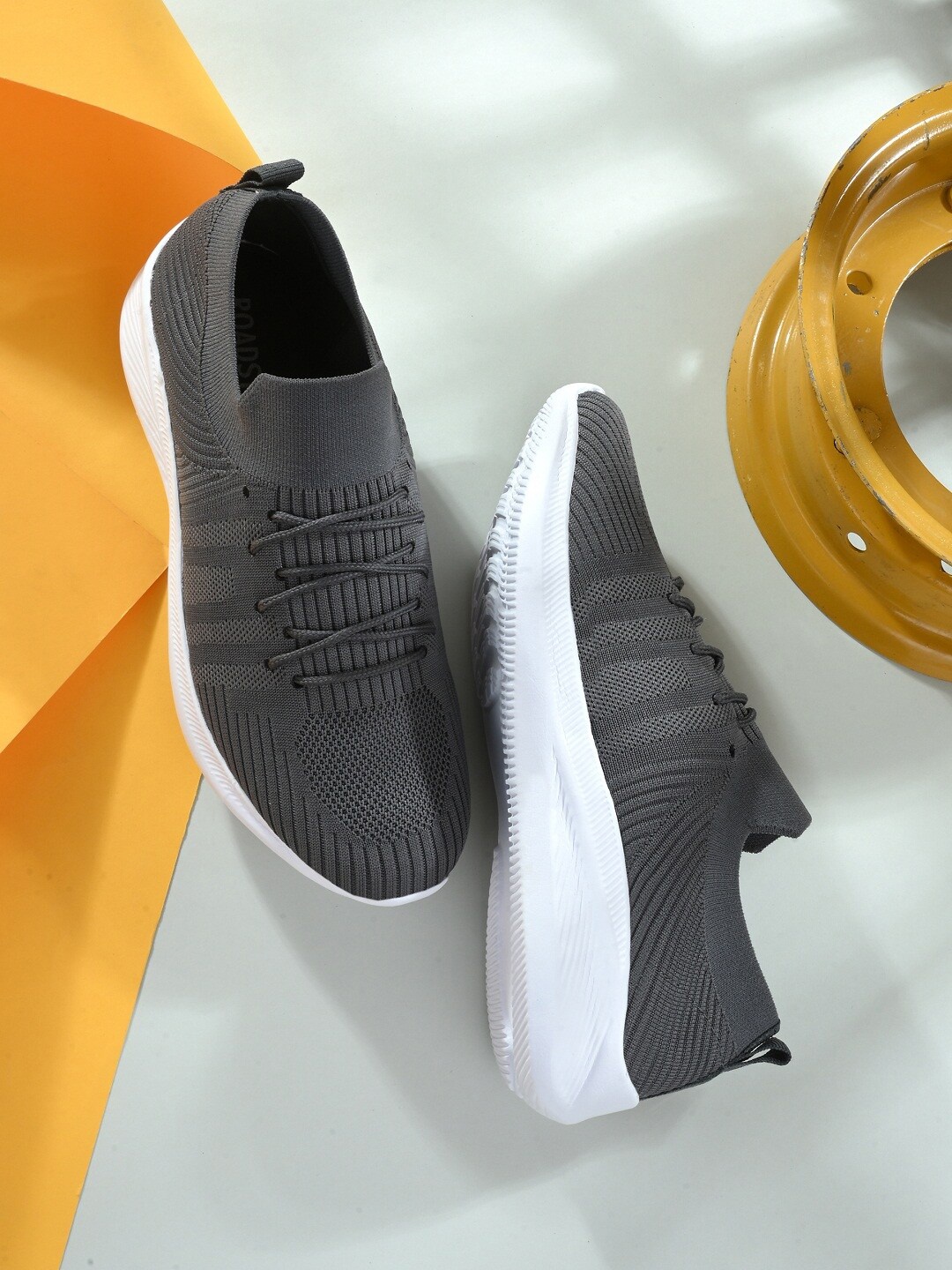 

Roadster Men Grey Mesh Walking Non-Marking Shoes