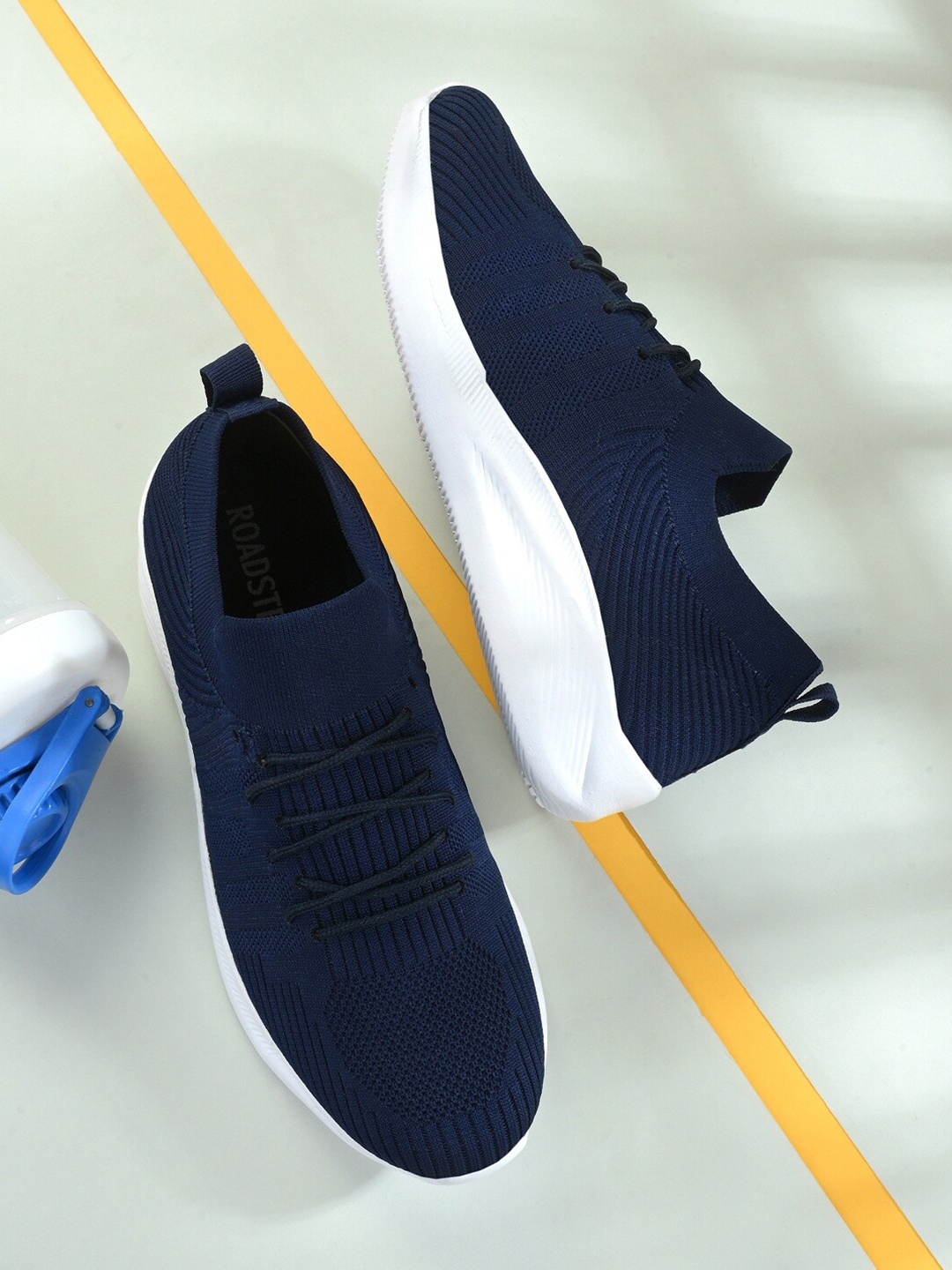 

Roadster Men Navy Blue Mesh Walking Non-Marking Shoes