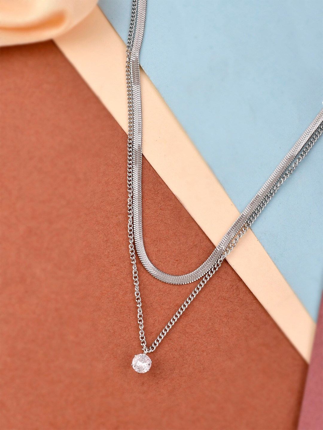 

AQUASTREET Silver-Toned Silver-Plated Necklace