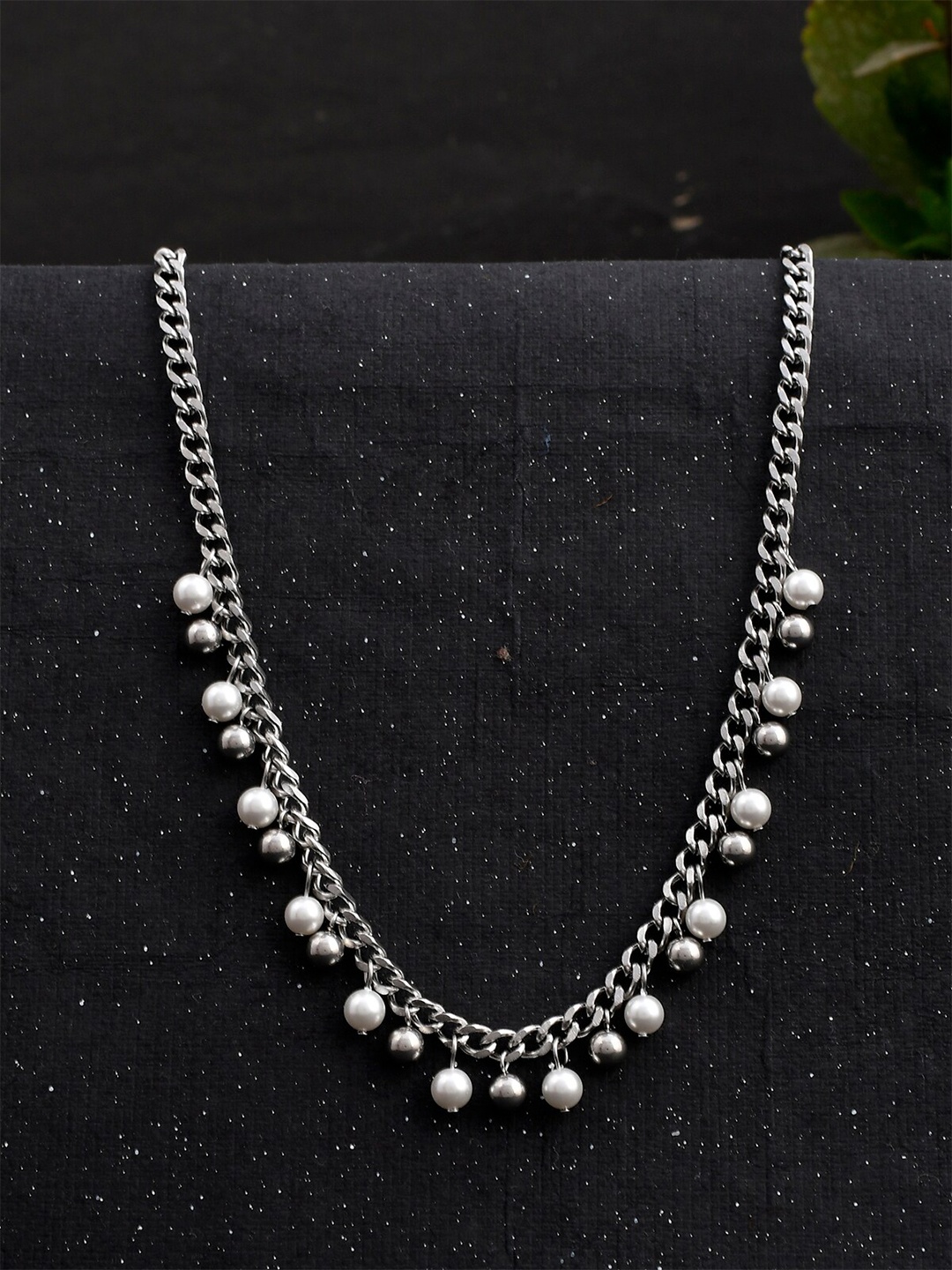 

AQUASTREET Silver-Toned Silver-Plated Handcrafted Necklace