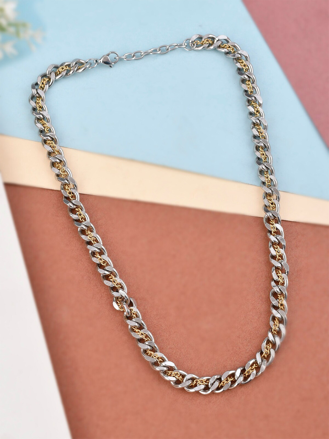 

AQUASTREET Silver-Plated & Gold-Toned Necklace