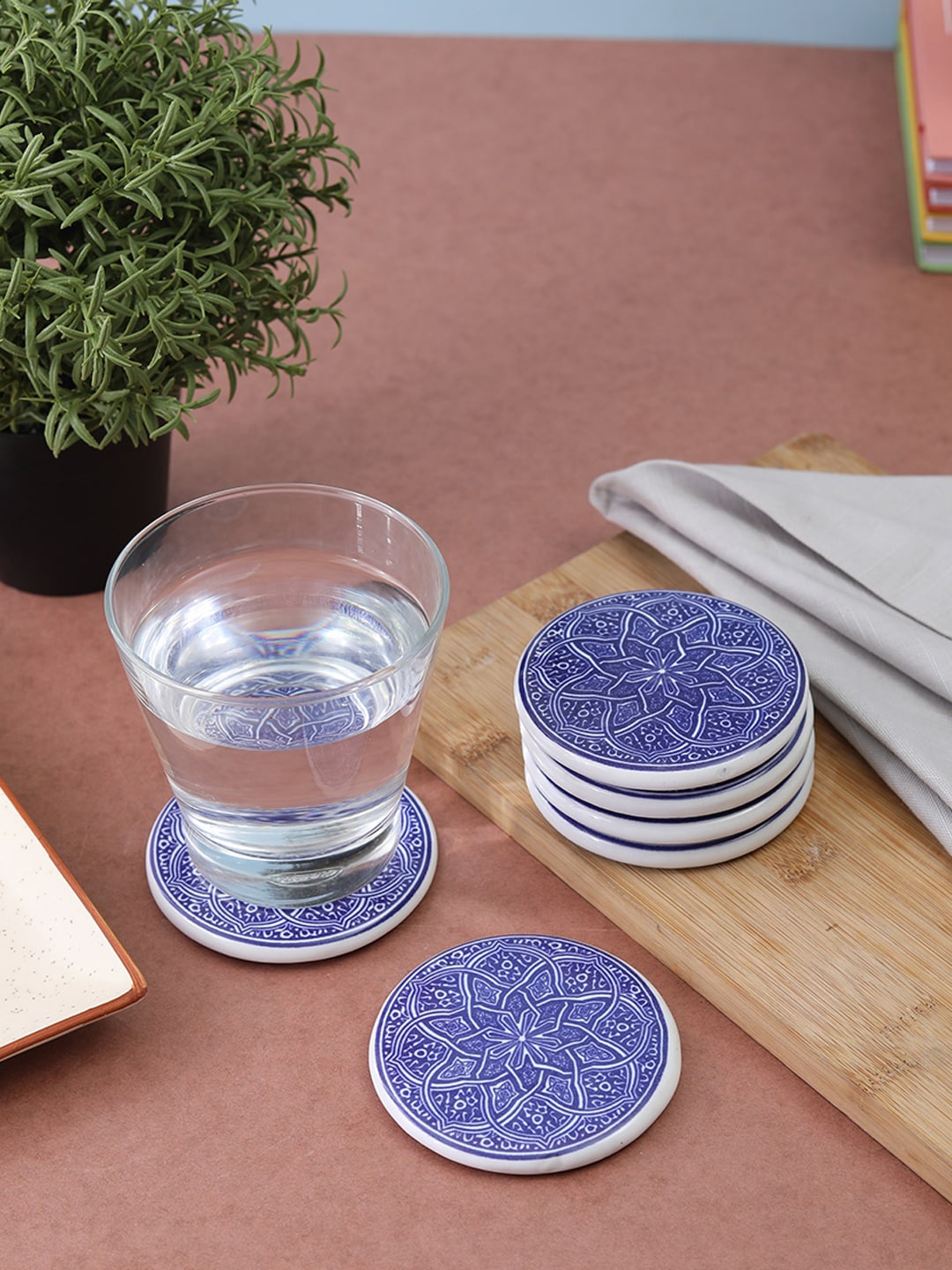 

VarEesha Set of 6 Blue Ceramic Coasters