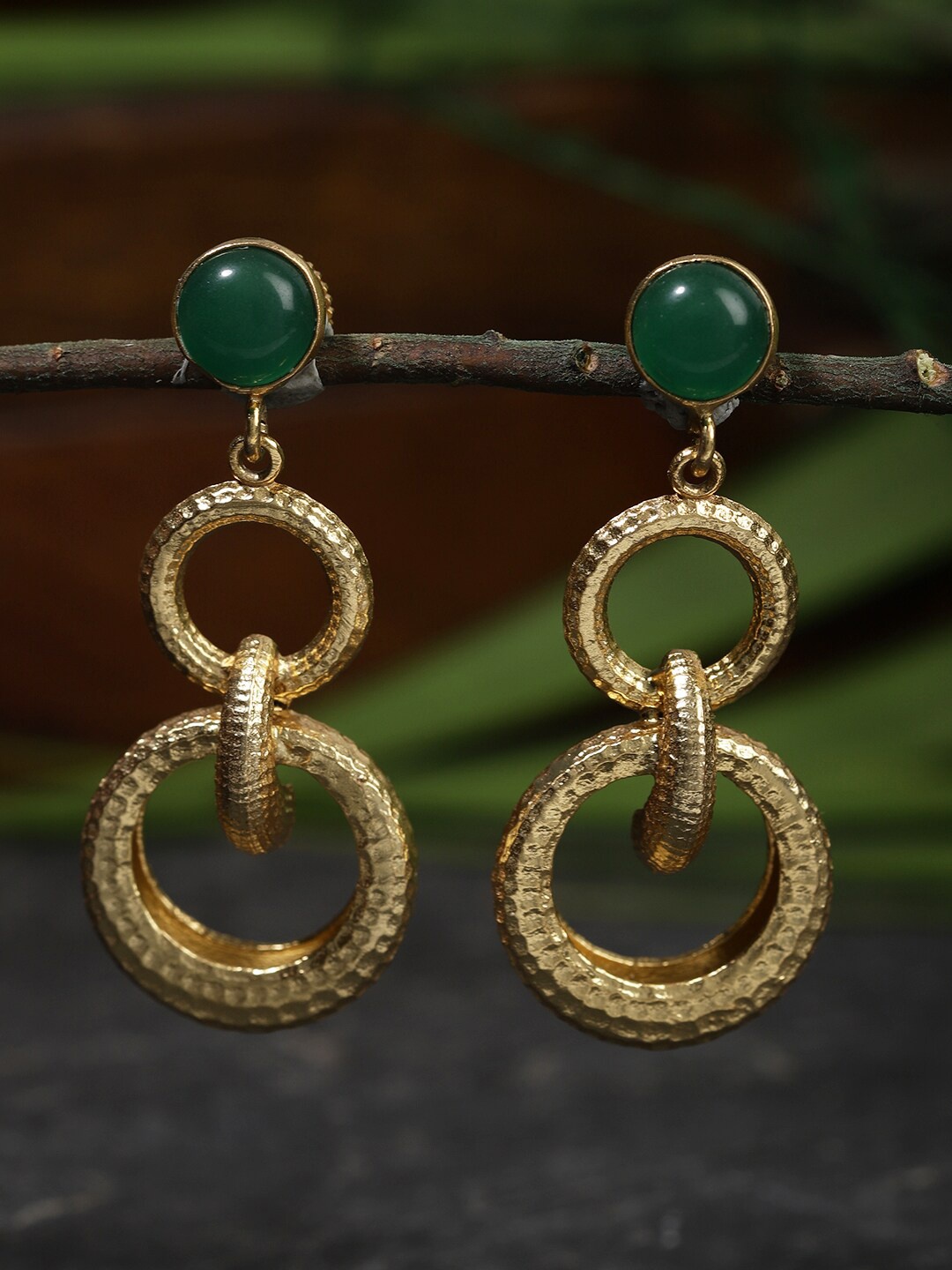 

Berserk Gold-Toned Contemporary Drop Earrings