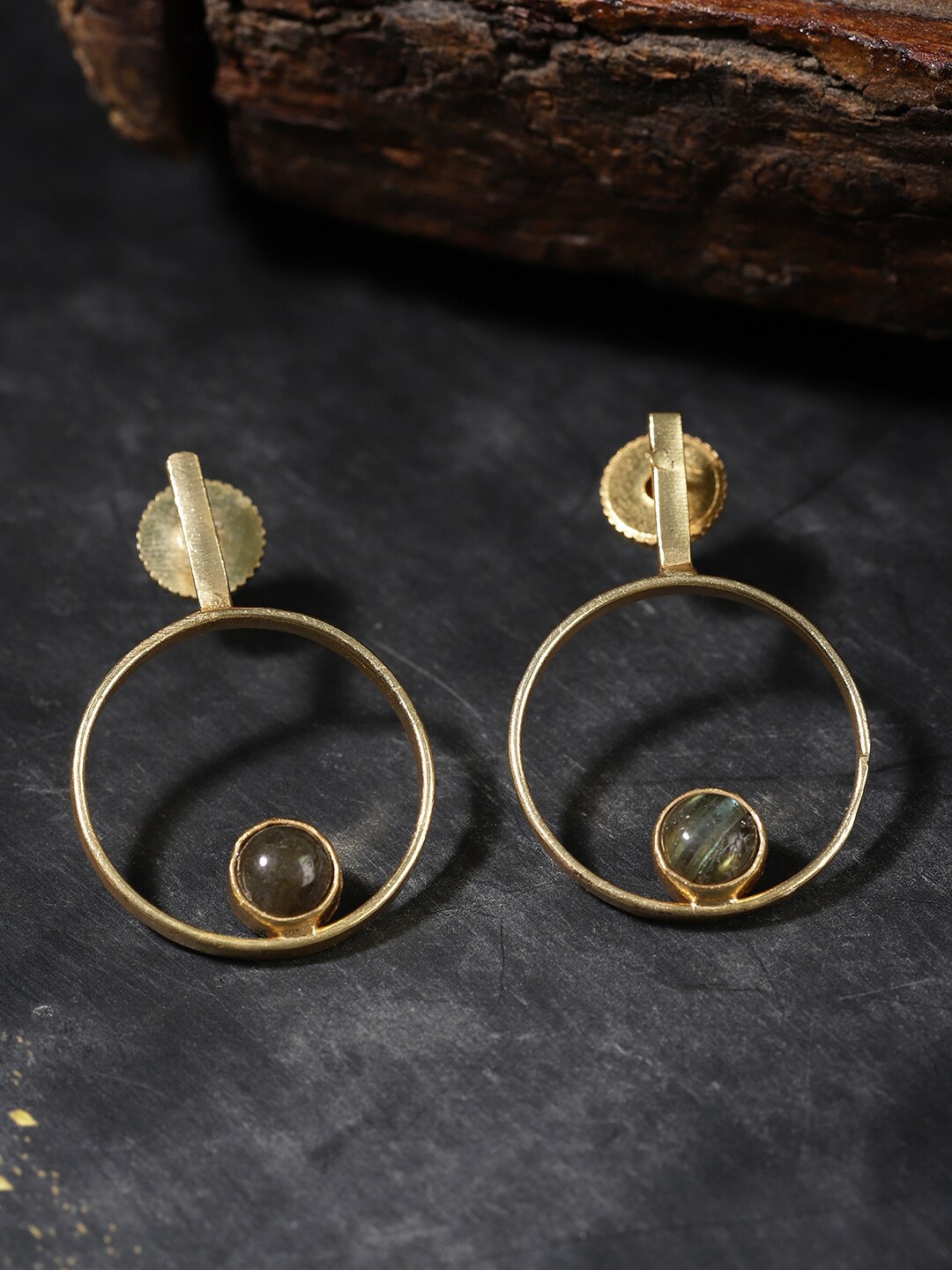 

Berserk Gold-Toned Circular Drop Earrings
