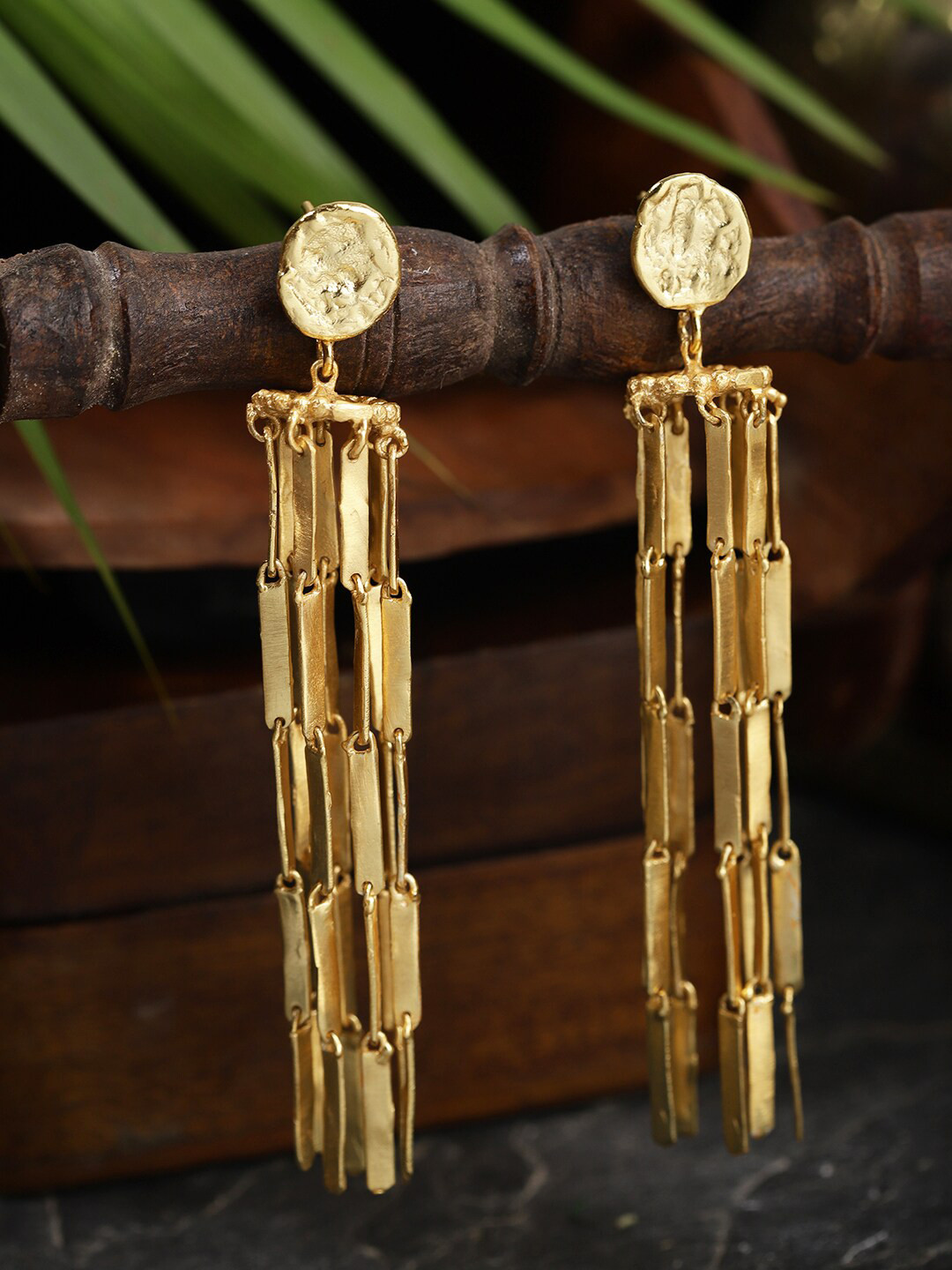 

Berserk Gold-Plated Contemporary Drop Earrings