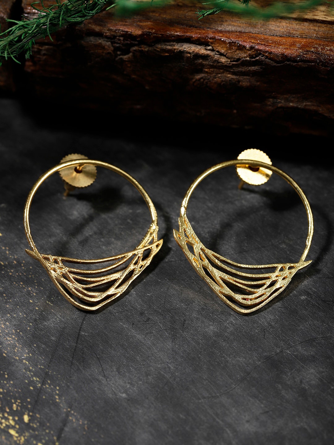 

Berserk Gold-Plated Contemporary Drop Earrings