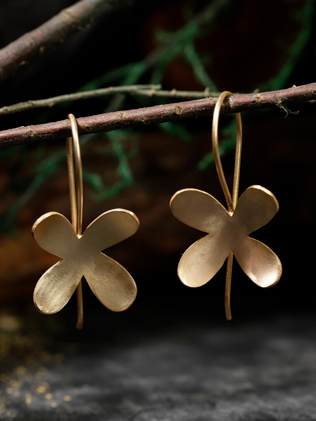 

Berserk Women Gold-Toned Floral Drop Earrings