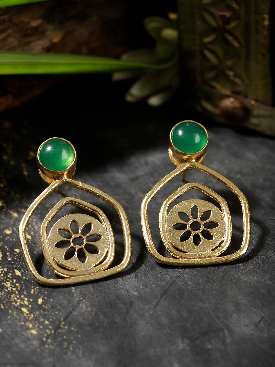 

Berserk Gold-Plated Contemporary Drop Earrings