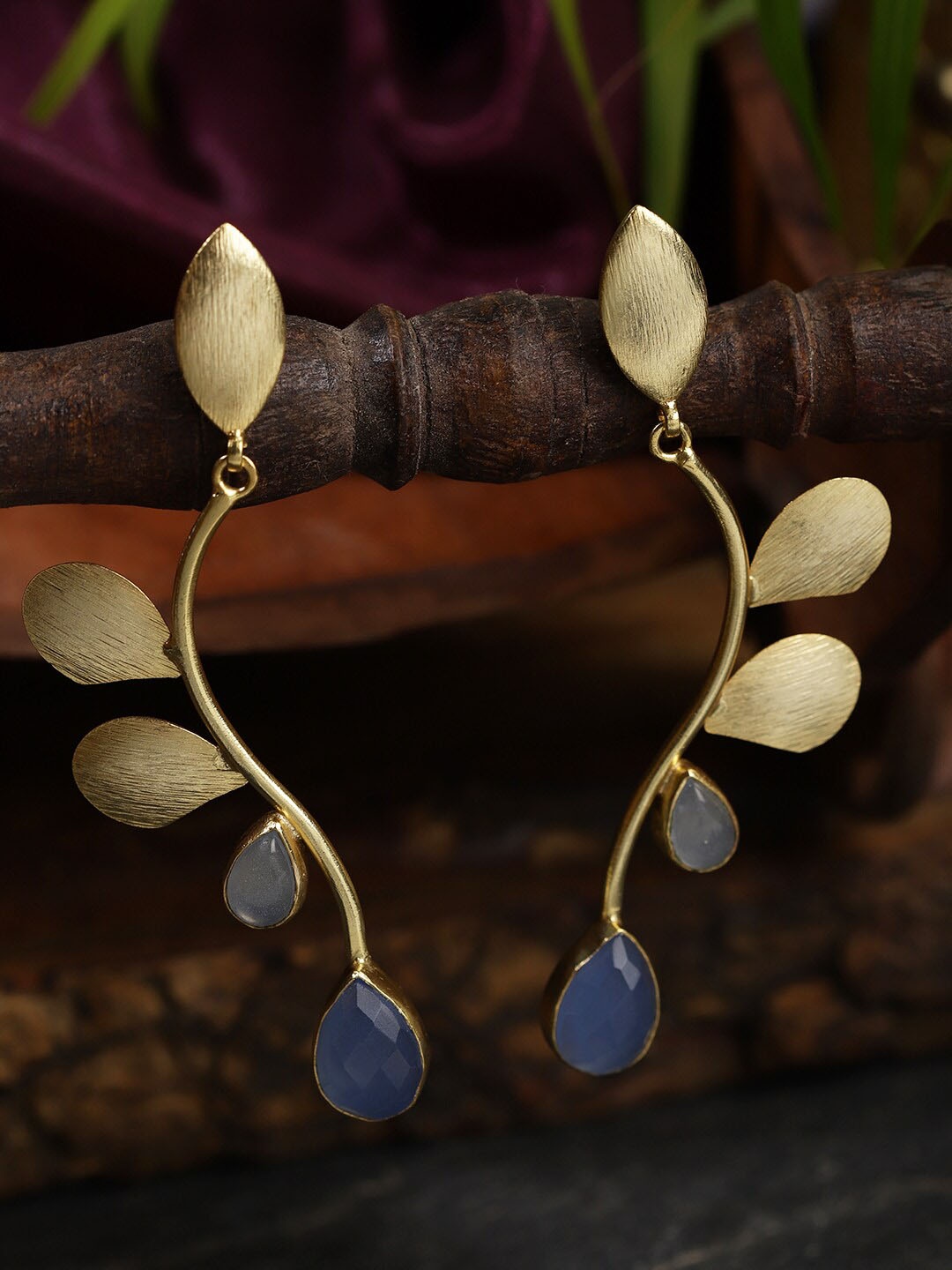 

Berserk Gold-Toned Contemporary Drop Earrings
