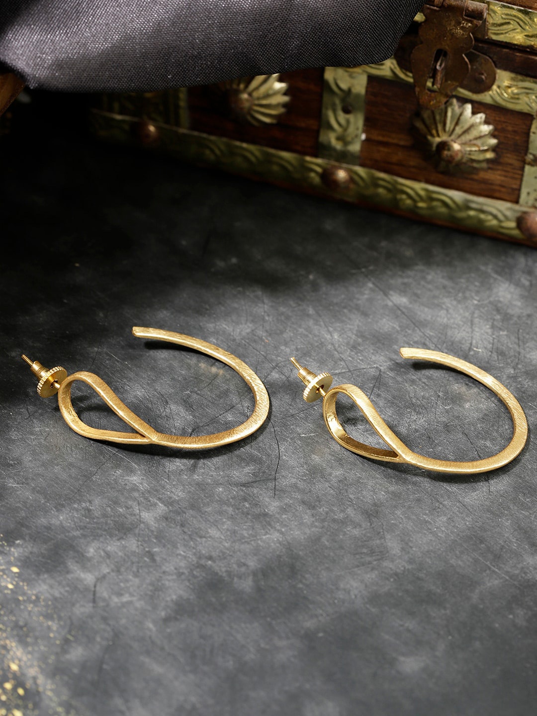 

Berserk Gold-Toned Contemporary Drop Earrings