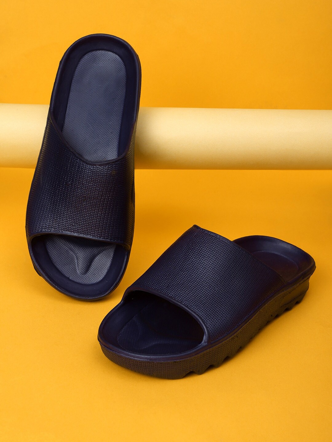 

Pampy Angel Men Rubber Sliders Flip Flops, Blue