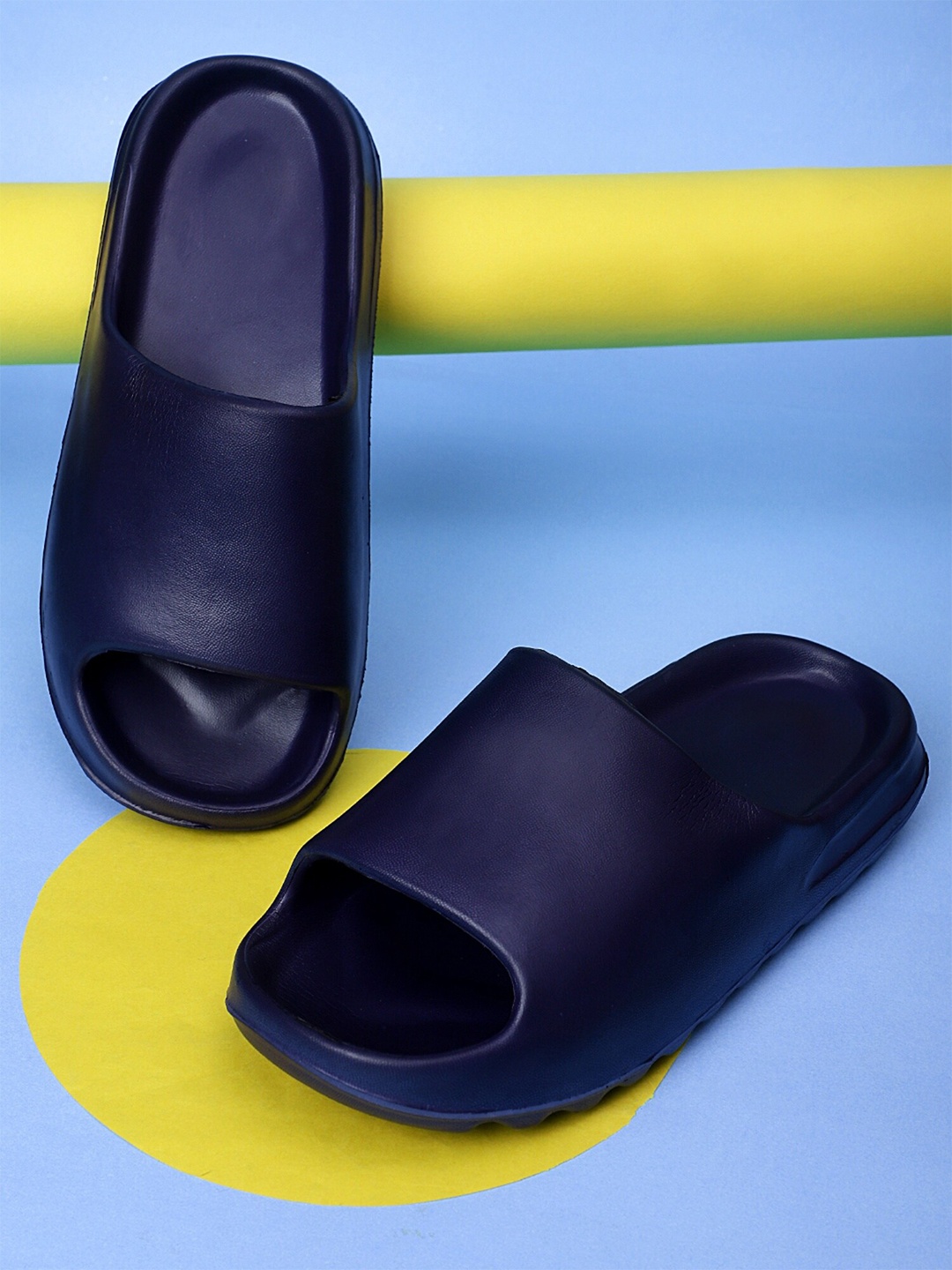 

Pampy Angel Men Rubber Sliders Flip Flops, Blue