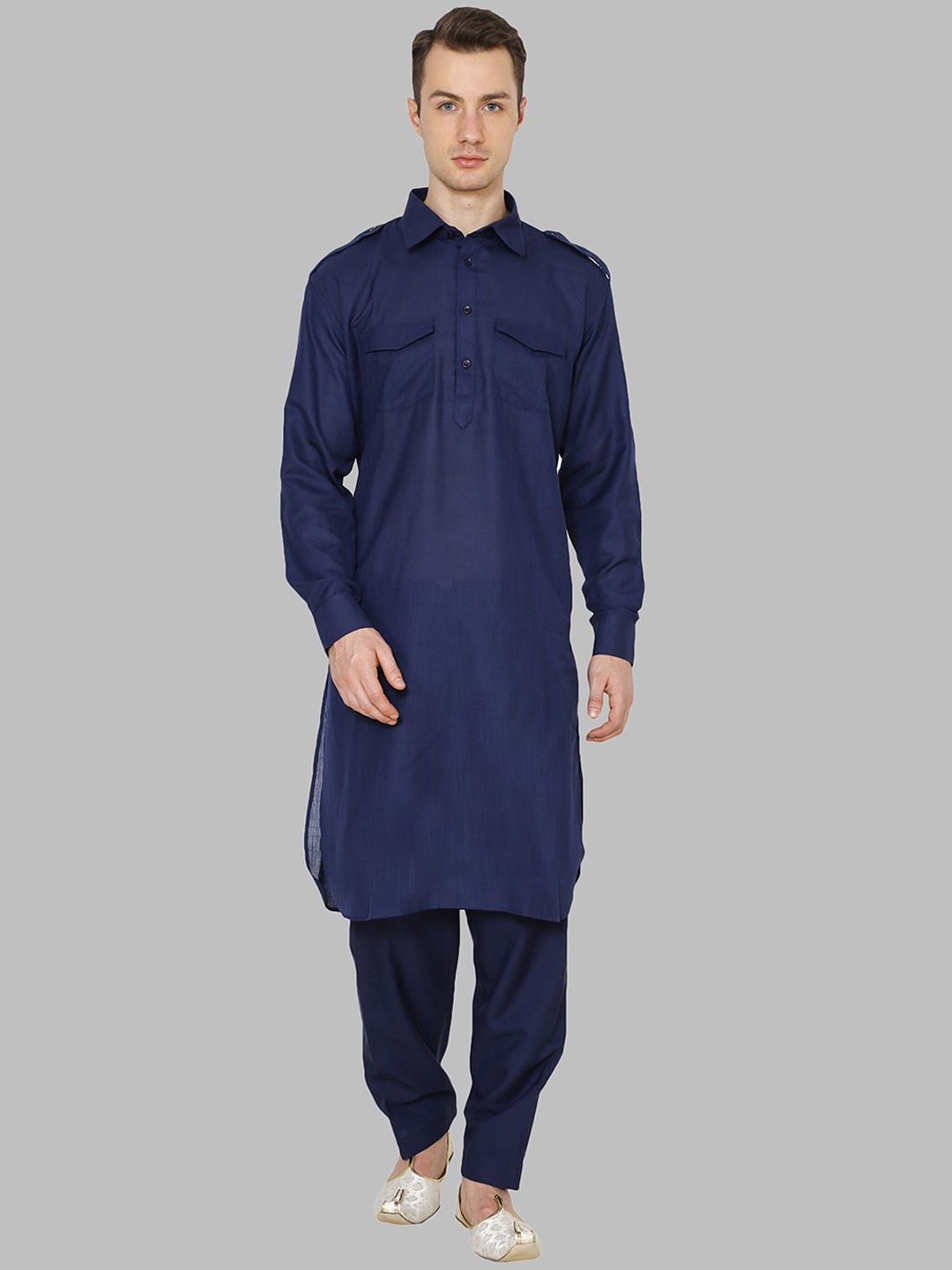 

ROYAL KURTA Men Navy Blue Kurta with Salwar