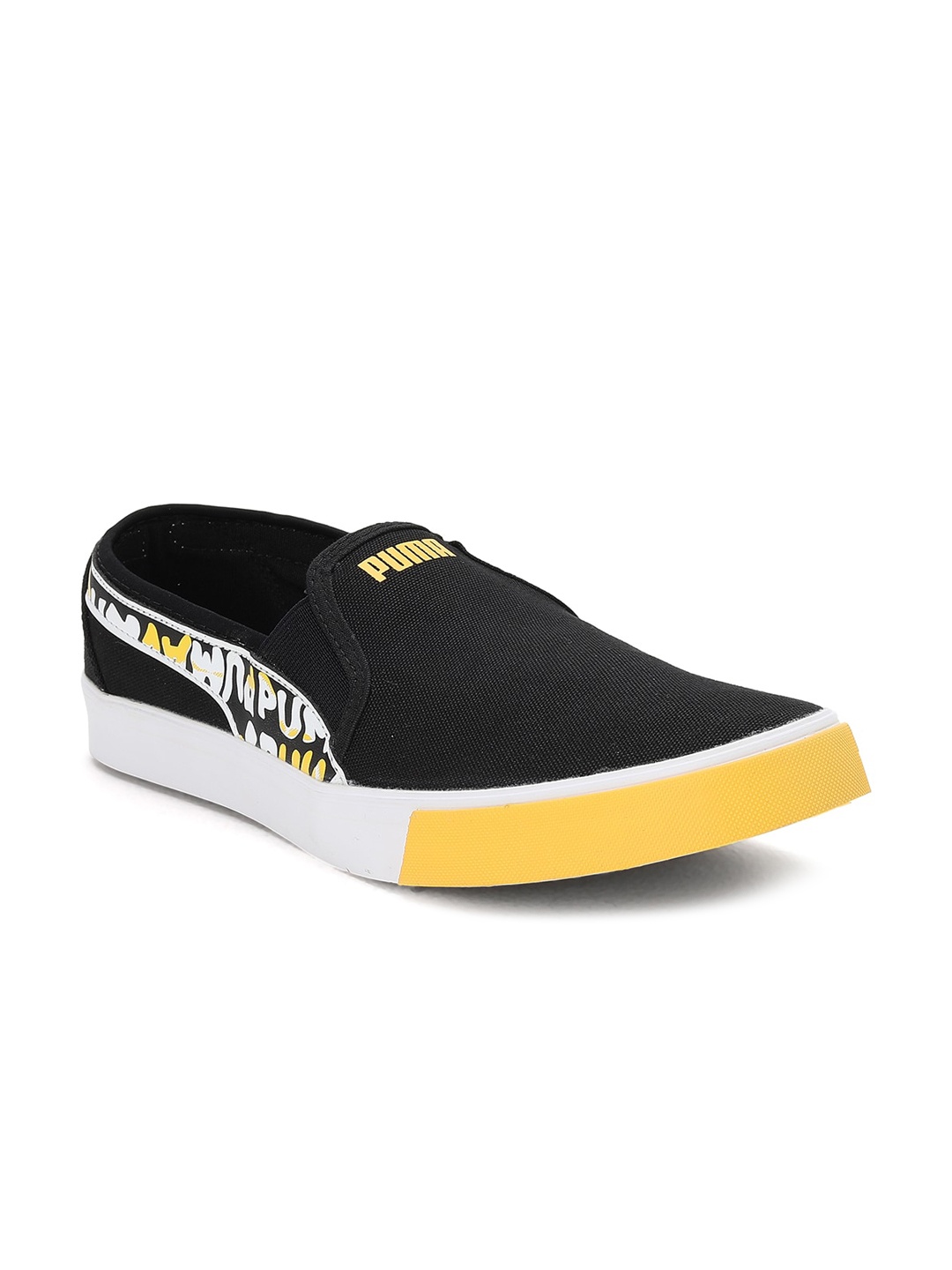 

Puma Men Brand Logo Printed Casual Slip-On Sneakers, Black