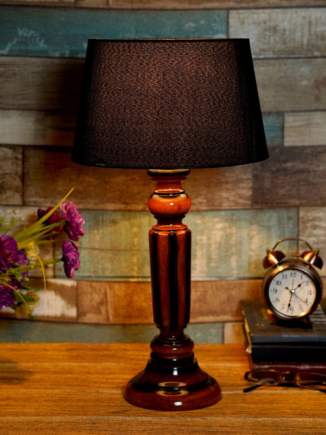 

Foziq Brown Solid Wooden Table Lamps