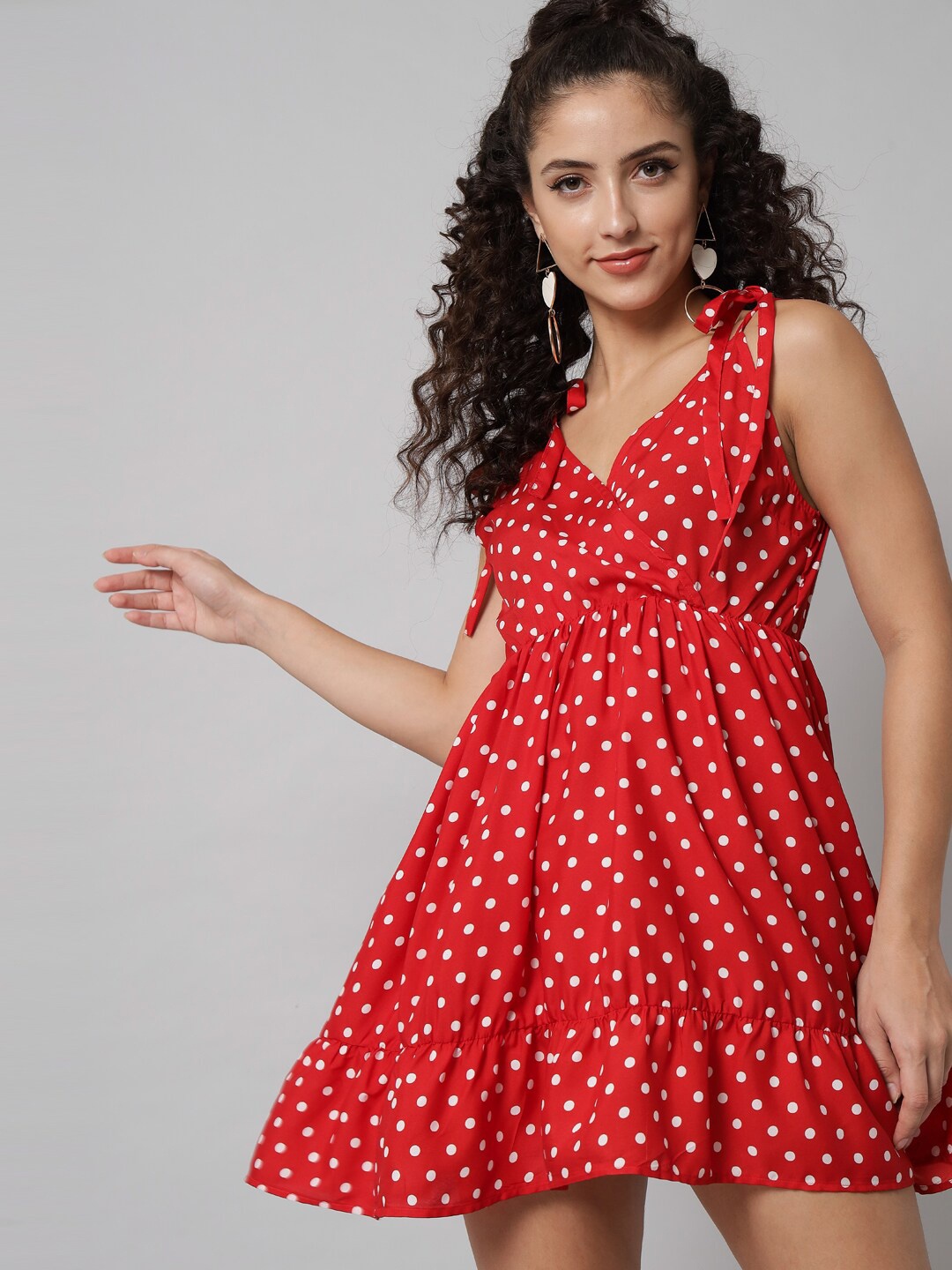 

emeros Red Crepe Formal Mini Dress