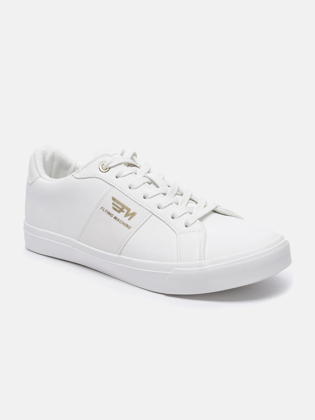 

Flying Machine Men Off White PU Sneakers