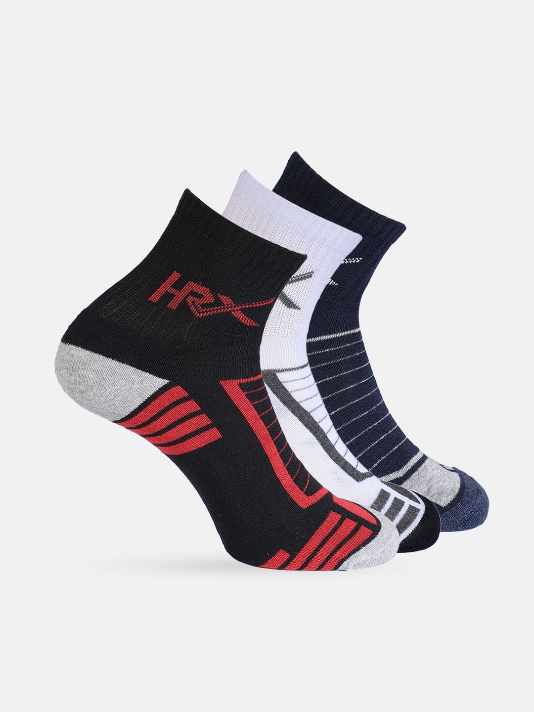 

HRX by Hrithik Roshan Men Pack of 3 Ankle Length Socks, Black