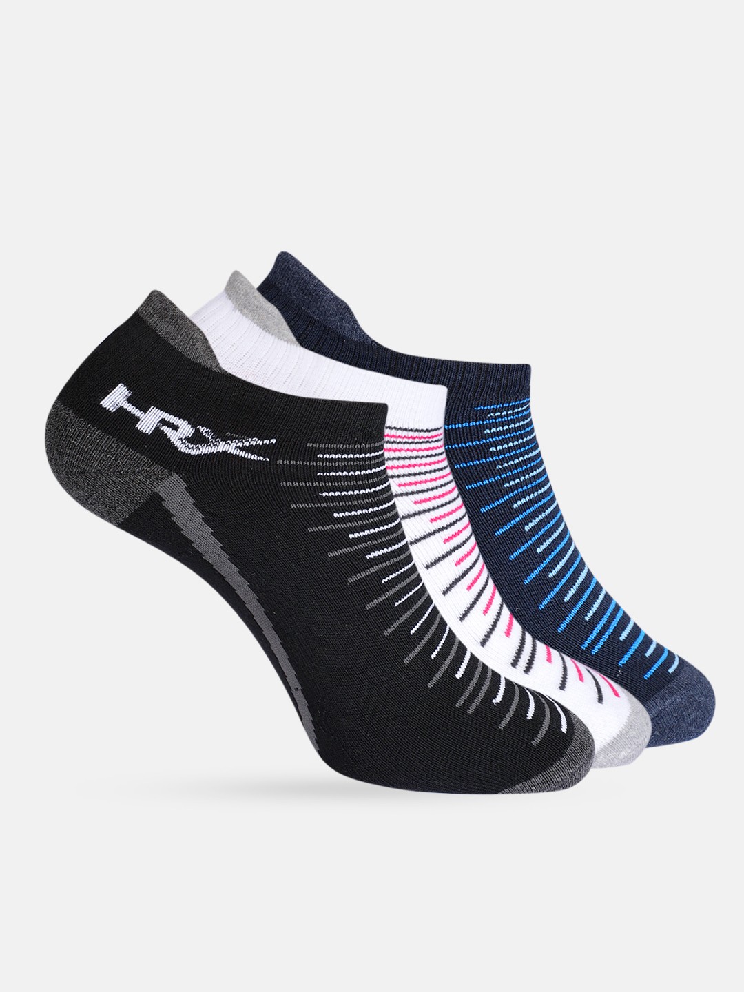 

HRX by Hrithik Roshan Men Pack of 3 Ankle Length Socks, Navy blue