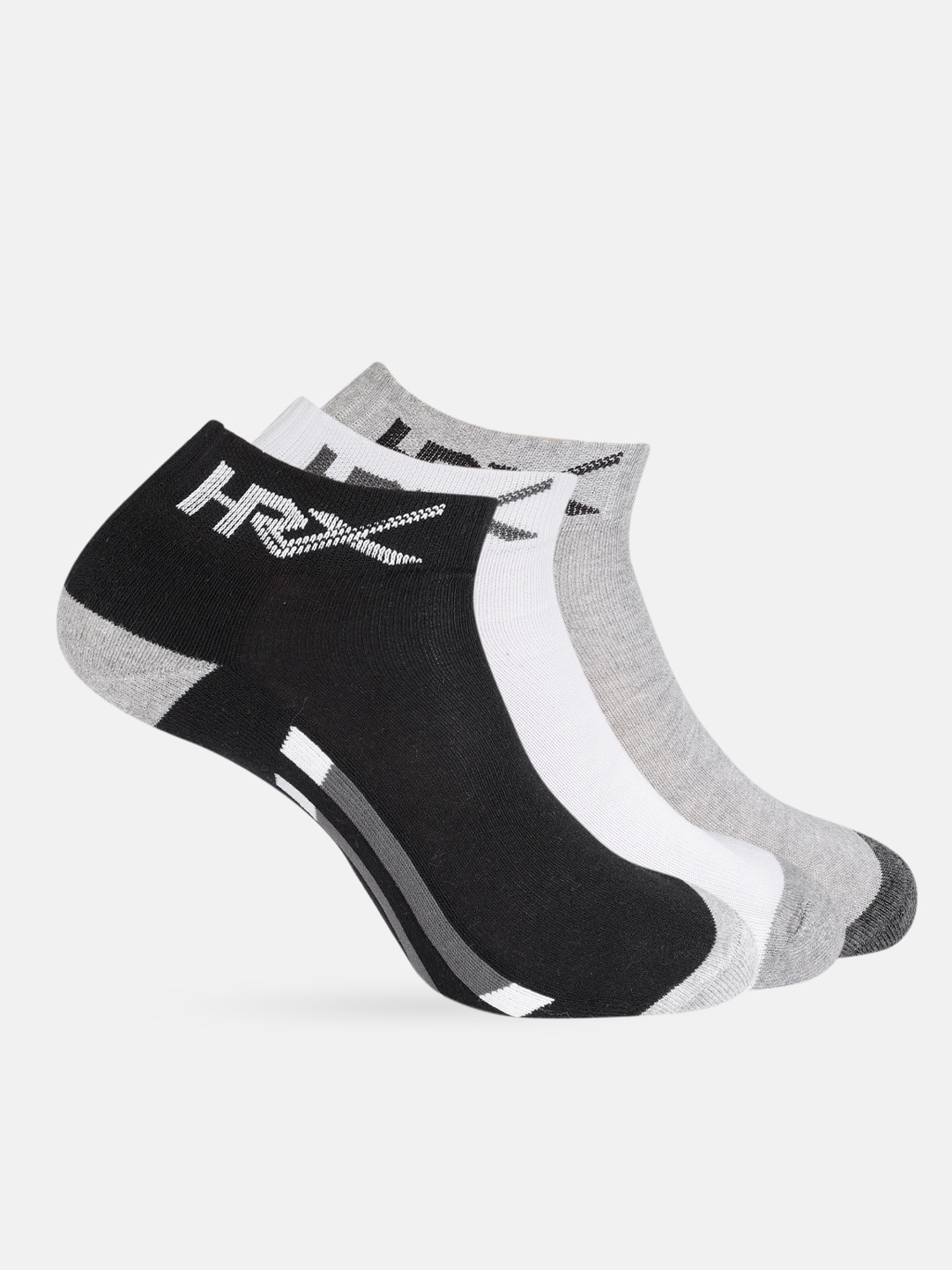

HRX by Hrithik Roshan Men Pack of 3 Patterened Ankle Length Socks, White