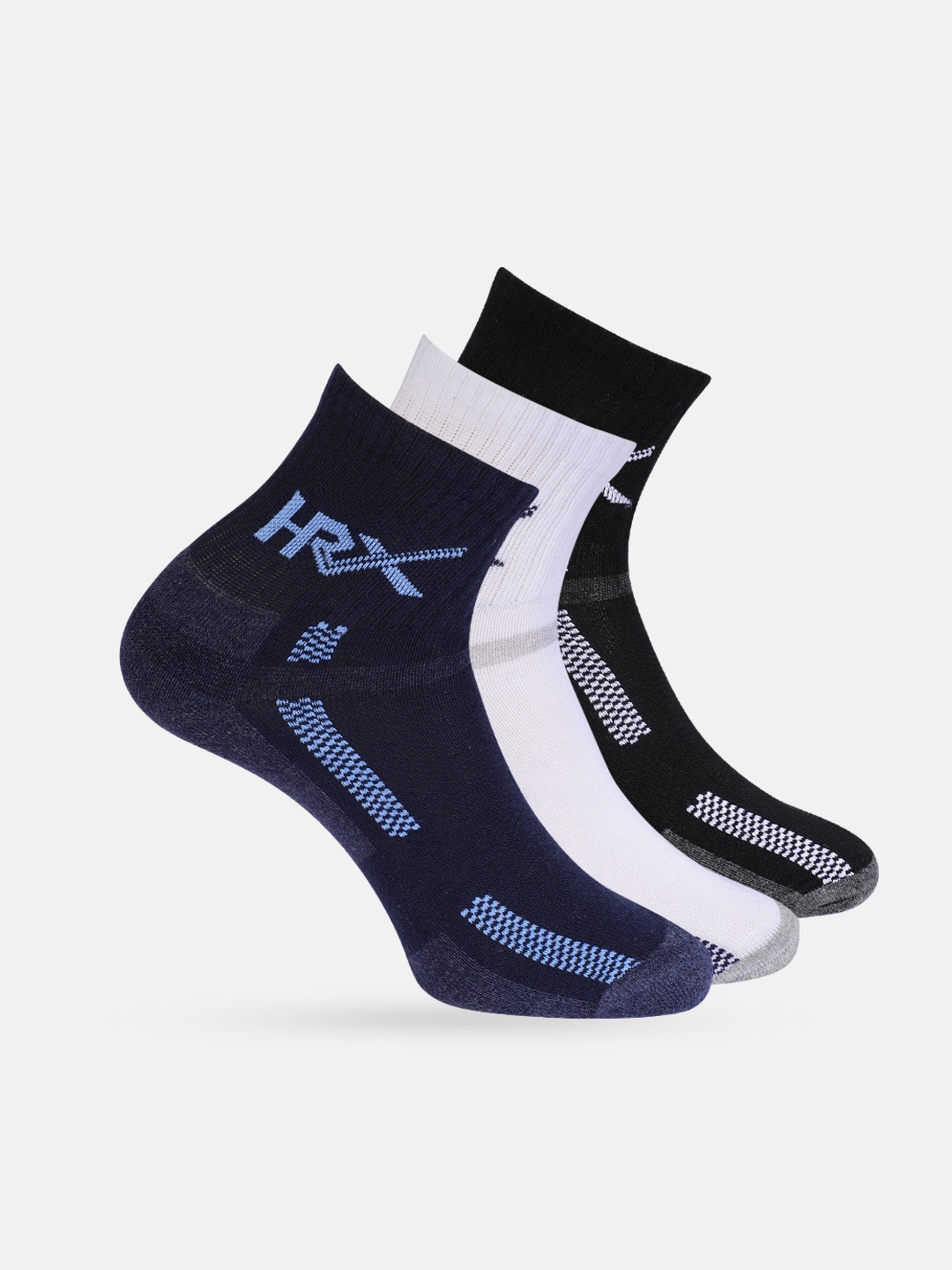 

HRX by Hrithik Roshan Men Pack of 3 Ankle Length Socks, Navy blue