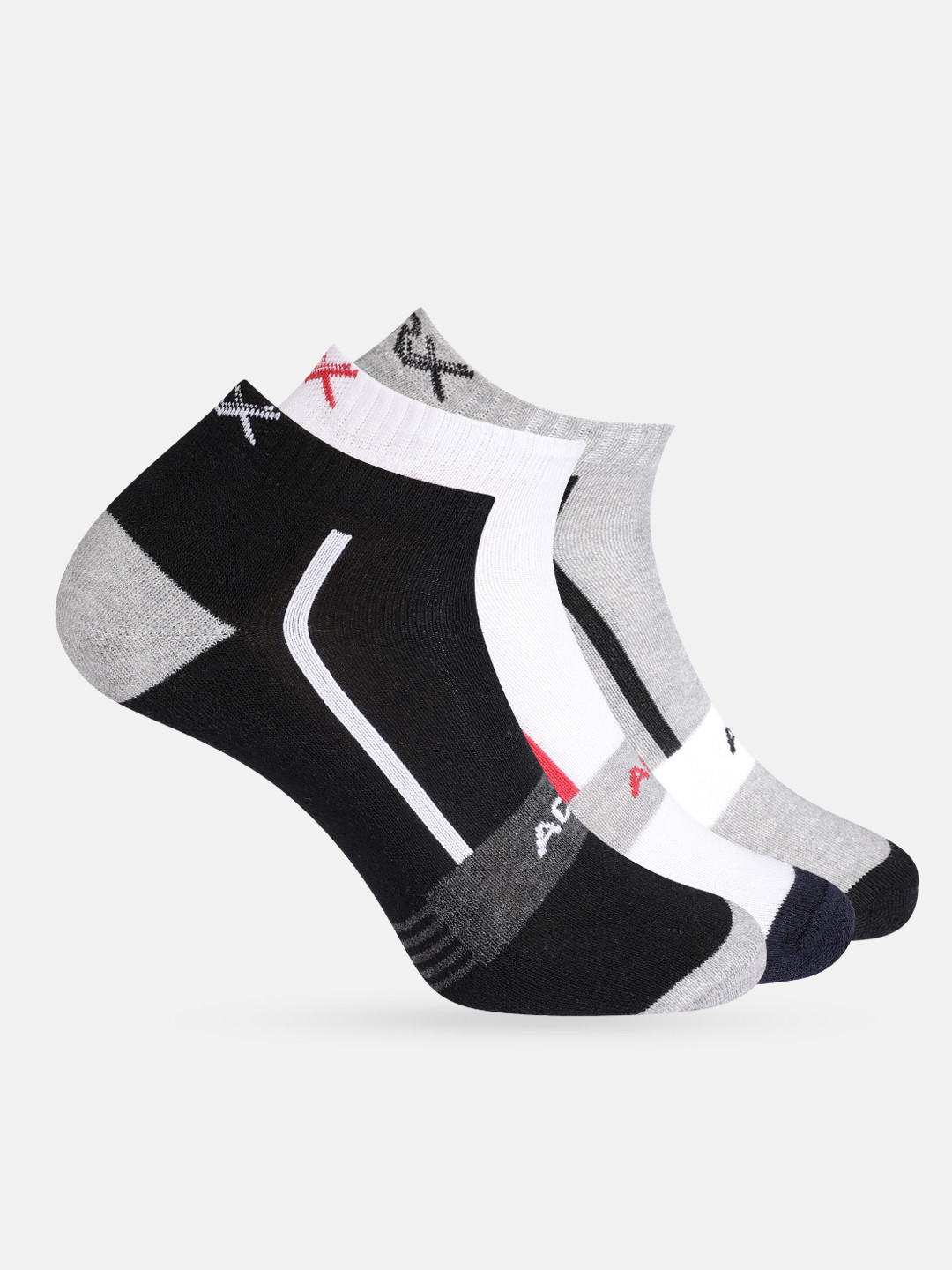 

HRX by Hrithik Roshan Men Pack of 3 Ankle Length Socks, Black