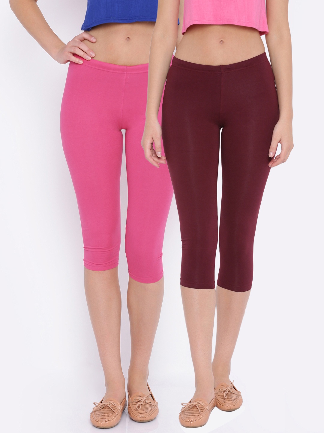 

Sweet Dreams Women Brown & Pink Solid Regular Fit Capris