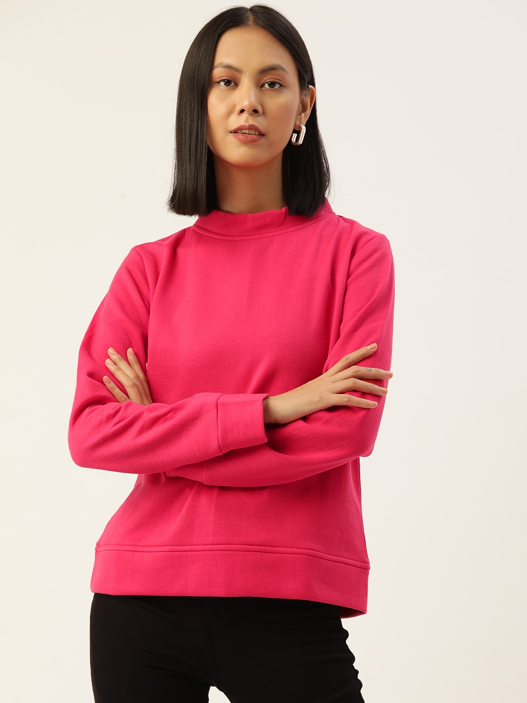 

Alsace Lorraine Paris Women Pink Solid Sweatshirt