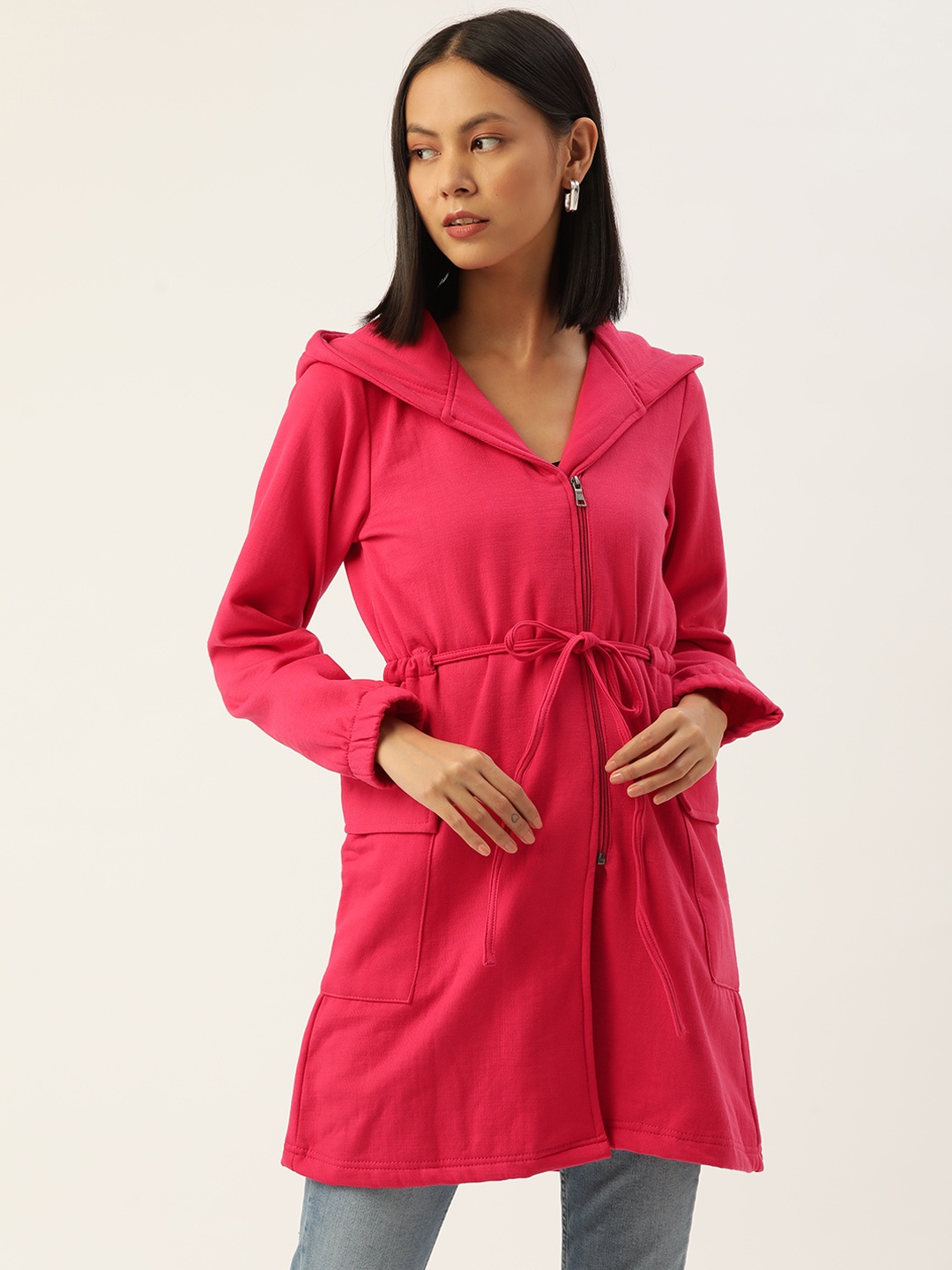 

Alsace Lorraine Paris Women Pink Hooded Coat