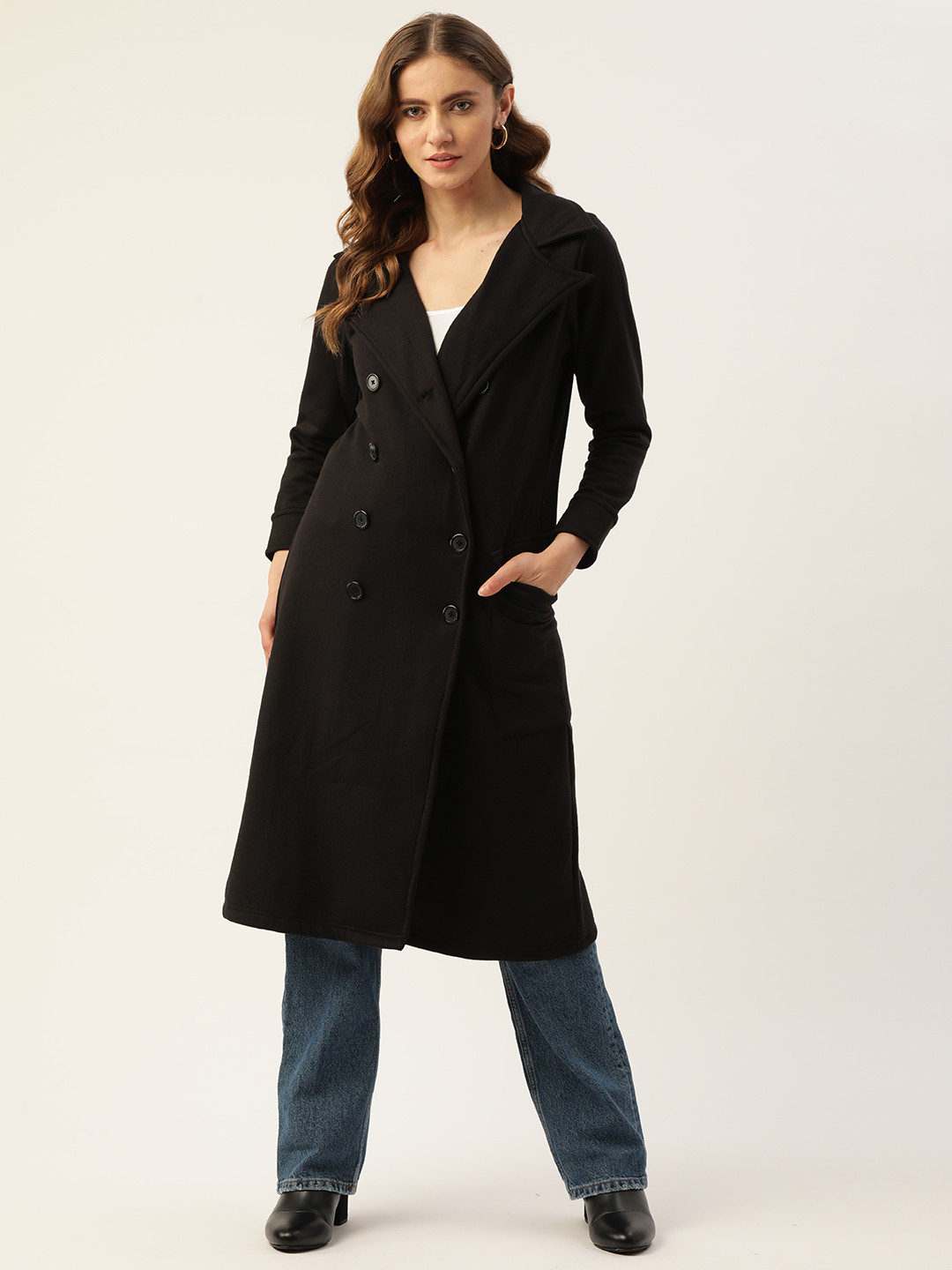 

Alsace Lorraine Paris Women Black Longline Trench Coat